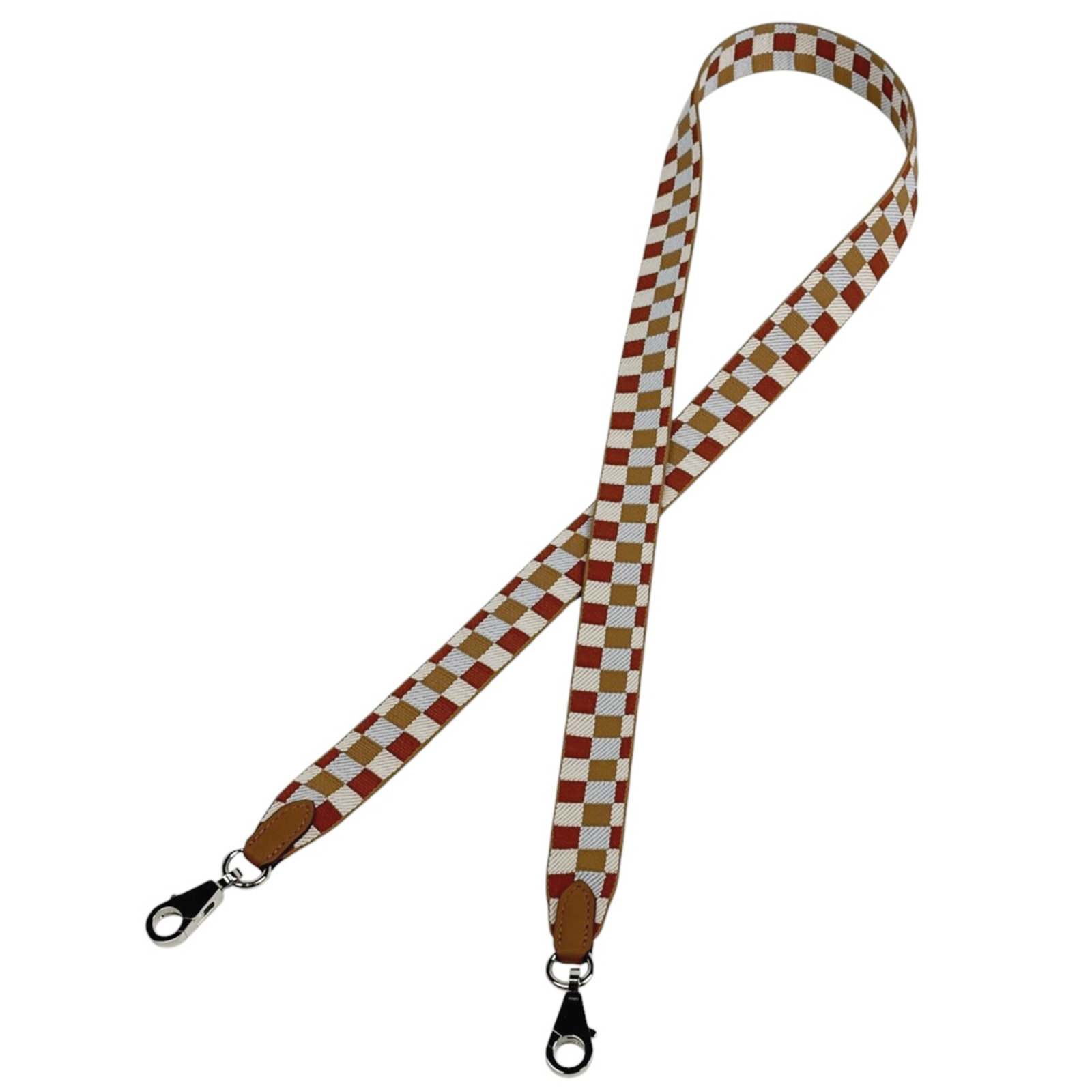 Hermes Leather Strap Canvas: Hermes Leather Strap Canvas Canvas and leather come together in a timeless design, with a beige and brown color palette. The strap measures 114.5cm long by 2.5cm wide, making it a versatile accessory 
