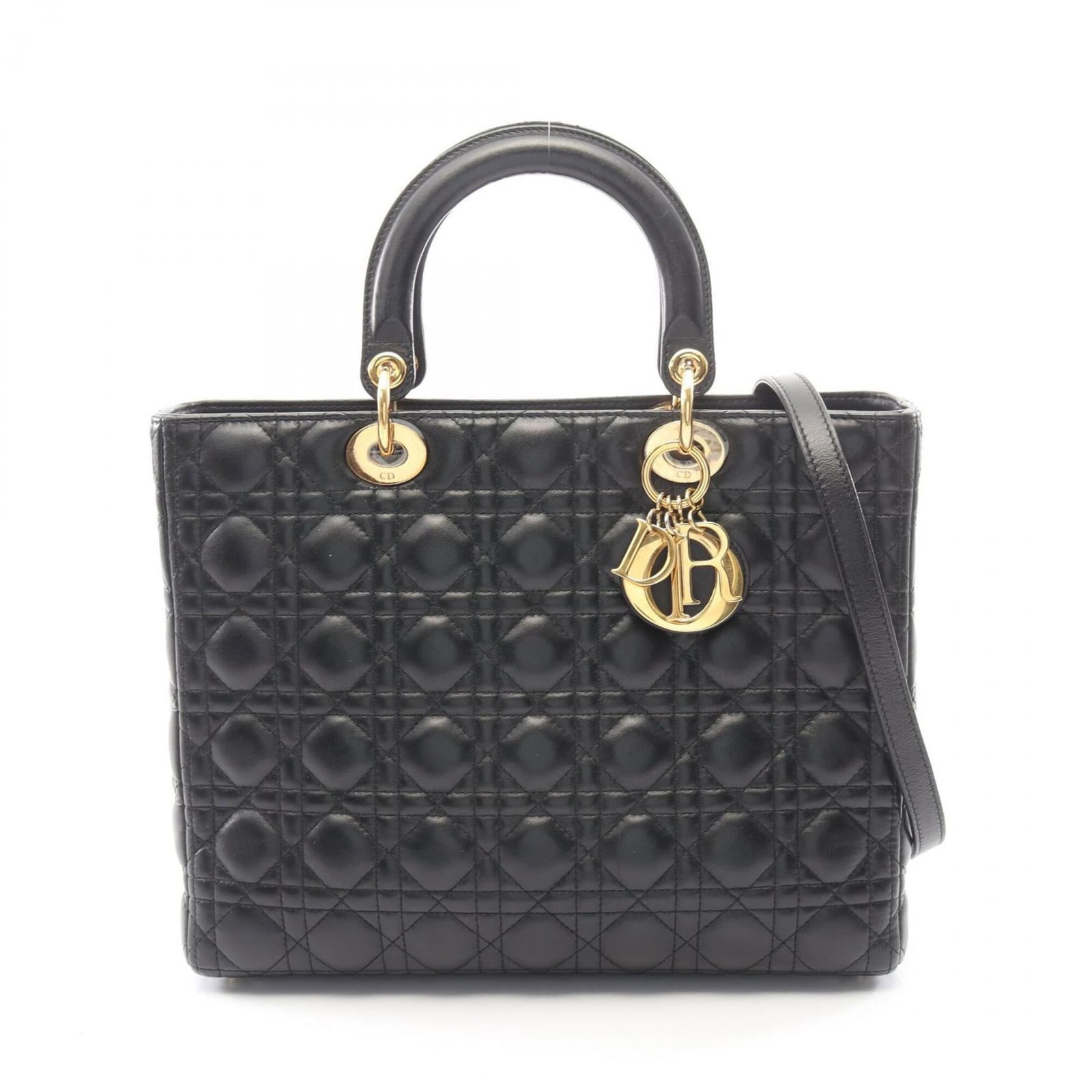 Handbag Christian Dior Leather: Handbag Christian Dior Leather Black Christian Dior leather handbag with dimensions 25cm x 32cm x 11cm. Made from high-quality leather, this classic design features a timeless silhouette and clean