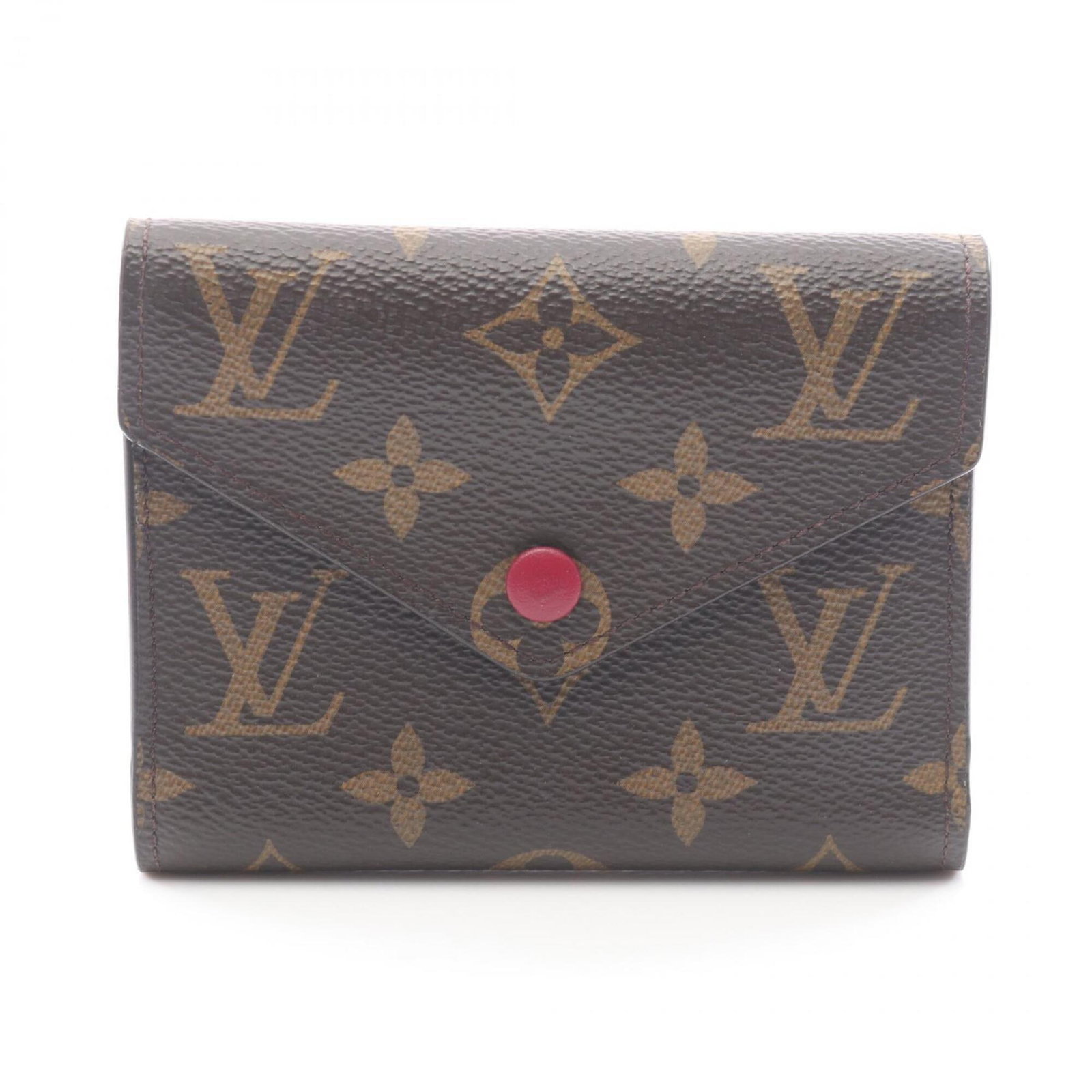 Pvc Leather Tri Fold Louis Vuitton Wallet: Pvc Leather Tri Fold Louis Vuitton Wallet PVC Leather Tri Fold Wallet from Louis Vuitton features a unique blend of materials, combining PVC and leather in its design. The wallet's tri-fold structure