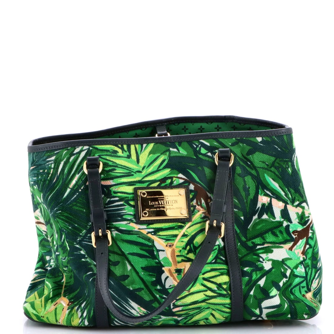 Louis Vuitton Cabas Limited Edition Printed Canvas: Louis Vuitton Cabas Limited Edition Printed Canvas The Louis Vuitton Cabas Limited Edition Printed Canvas tote boasts a vibrant green exterior with a classic design. With its sturdy canvas