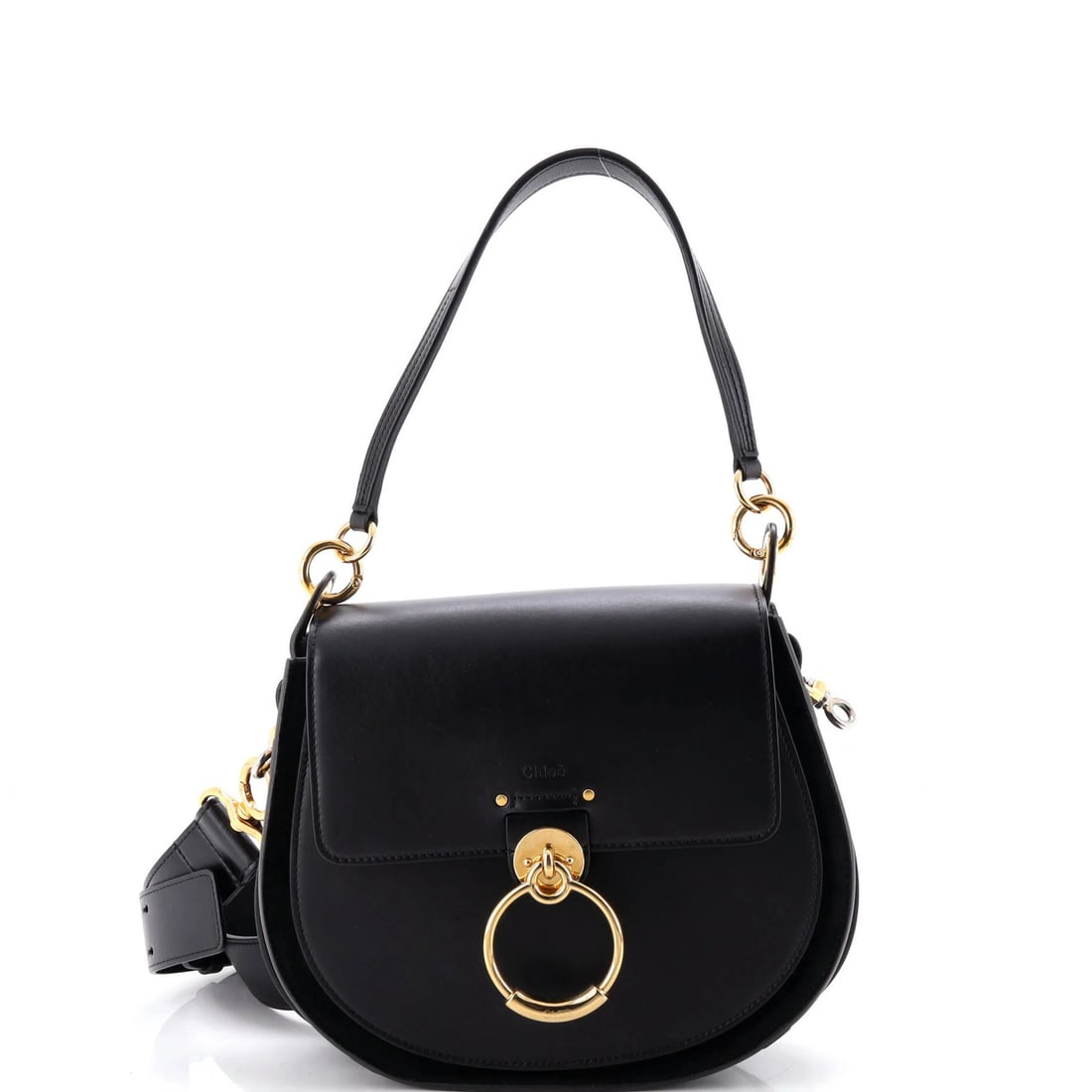 Leather bag large by Chloe Tess: Leather bag large by Chloe Tess Large by Chloe Tess bag in black leather and suede exterior, featuring an extra strap for added convenience. The bag measures 8" drop handle, 8.5" height, 9.5" width,