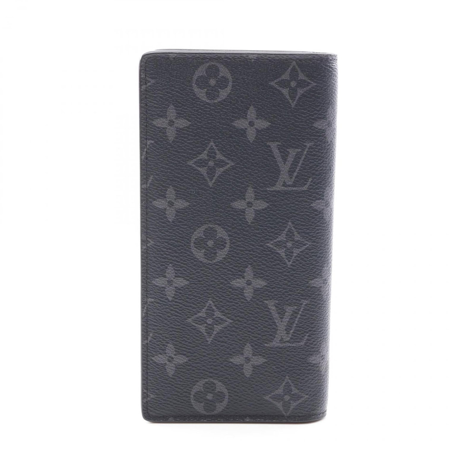 PVC bi-fold wallet from Louis Vuitton: PVC bi-fold wallet from Louis Vuitton Black PVC bi-fold wallet from Louis Vuitton, featuring a sleek design with precise dimensions at 19cm x 9.5cm x 2cm. This long wallet boasts a classic style that