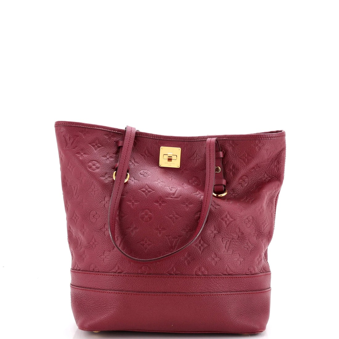 Louis Vuitton Citadine Handbag Monogram Empreinte Leather PM: Louis Vuitton Citadine Handbag Monogram Empreinte Leather PM Burgundy leather exterior with gold hardware, the Louis Vuitton Citadine Handbag features a classic design and timeless style. With its PM