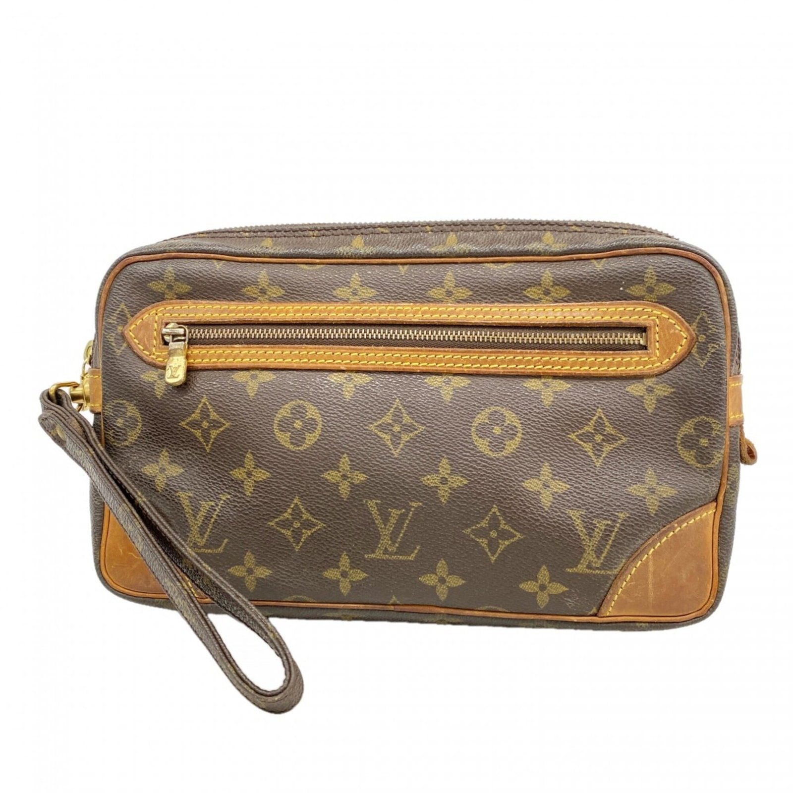 Clutch Bag Louis Vuitton: Clutch Bag Louis Vuitton Brown Louis Vuitton Clutch Bag with Classic Design. This stylish clutch bag features the iconic monogram pattern and measures 15cm x 25cm x 4.5cm, perfect for a night out on