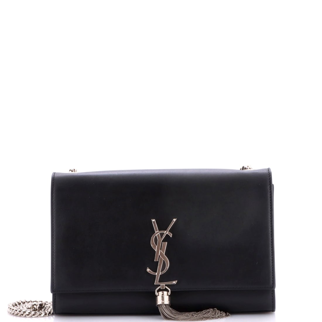 Saint Laurent Monogram Tassel Classic Medium Leather Crossbody Bag: Saint Laurent Monogram Tassel Classic Medium Leather Crossbody Bag The Saint Laurent Monogram Tassel Classic Medium Leather Crossbody Bag features sleek black leather exterior with silver hardware,