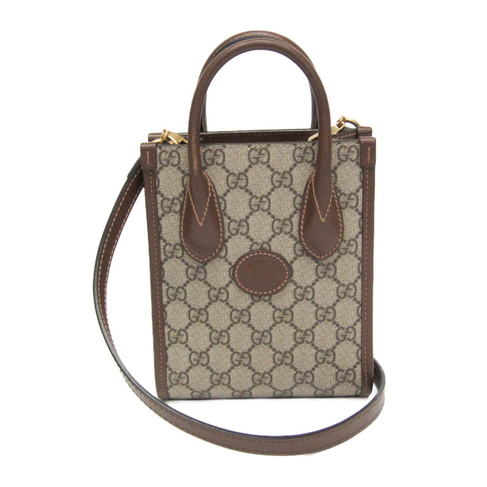 Gucci Handbag Shoulder Bag Leather Gg Supreme: Gucci Handbag Shoulder Bag Leather Gg Supreme The Gucci Interlocking G 671623 Shoulder Bag features a classic design with a signature GG Supreme pattern in beige and brown leather. This stylish bag bo