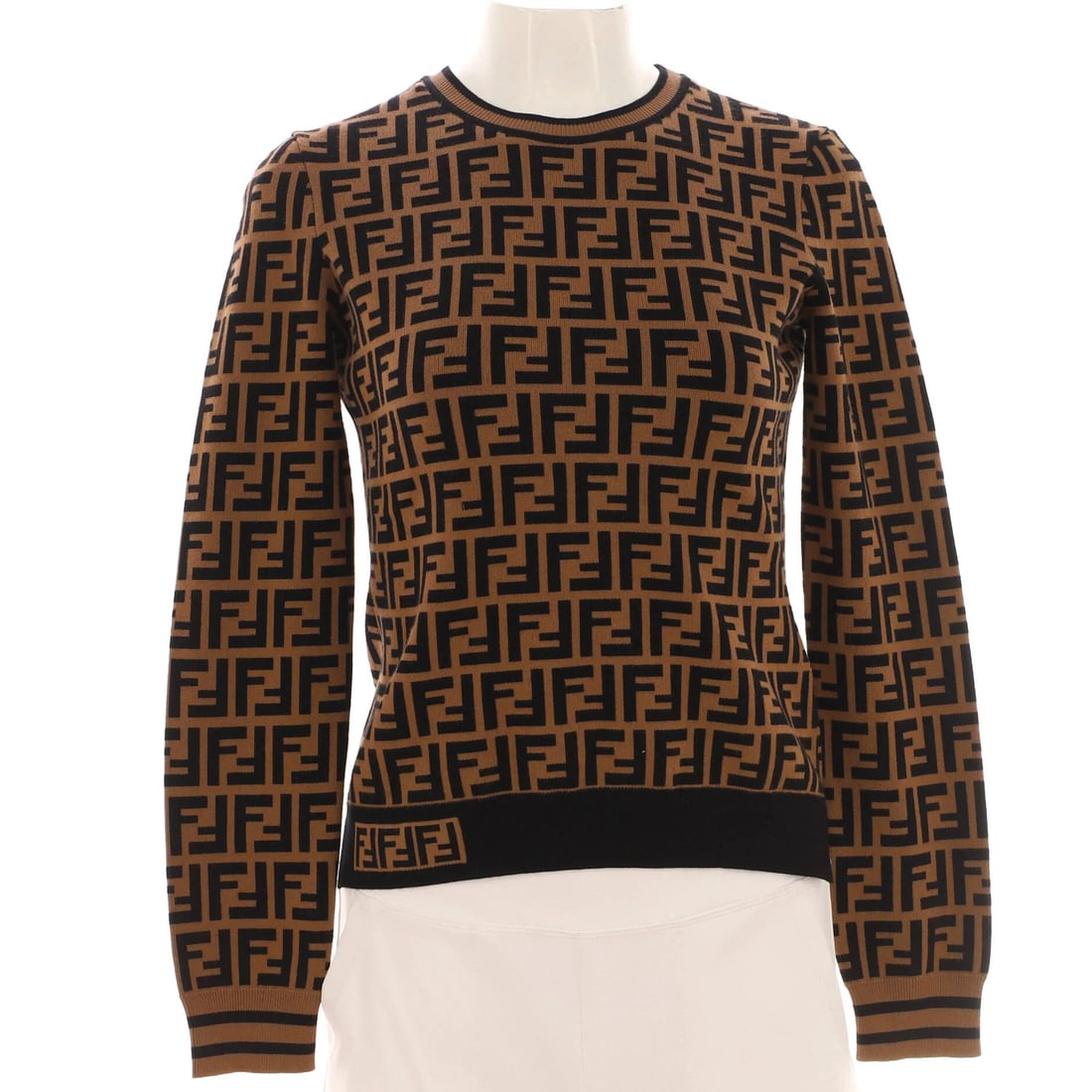 Fendi Women's Long Sleeve Crewneck Sweater Zucca Viscose Blend (1 of 4)