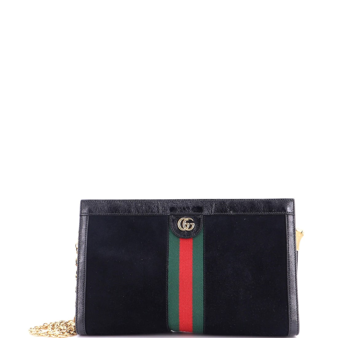 Suede Medium Ophidia Chain Bag Shoulder Gucci: Suede Medium Ophidia Chain Bag Shoulder Gucci Suede Medium Ophidia Chain Bag Shoulder Gucci - A stylish and versatile cross body bag with a sleek suede exterior in black, adorned with gold hardware. M