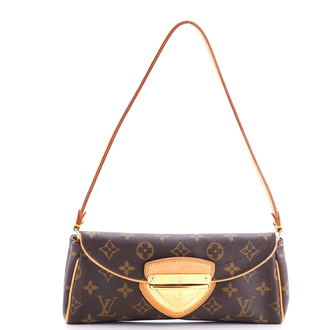 Louis Vuitton Beverly Clutch Monogram Canvas: Louis Vuitton Beverly Clutch Monogram Canvas The Louis Vuitton Beverly Clutch Monogram Canvas boasts a timeless design, with its iconic monogram pattern and structured shape. Made from high-quality