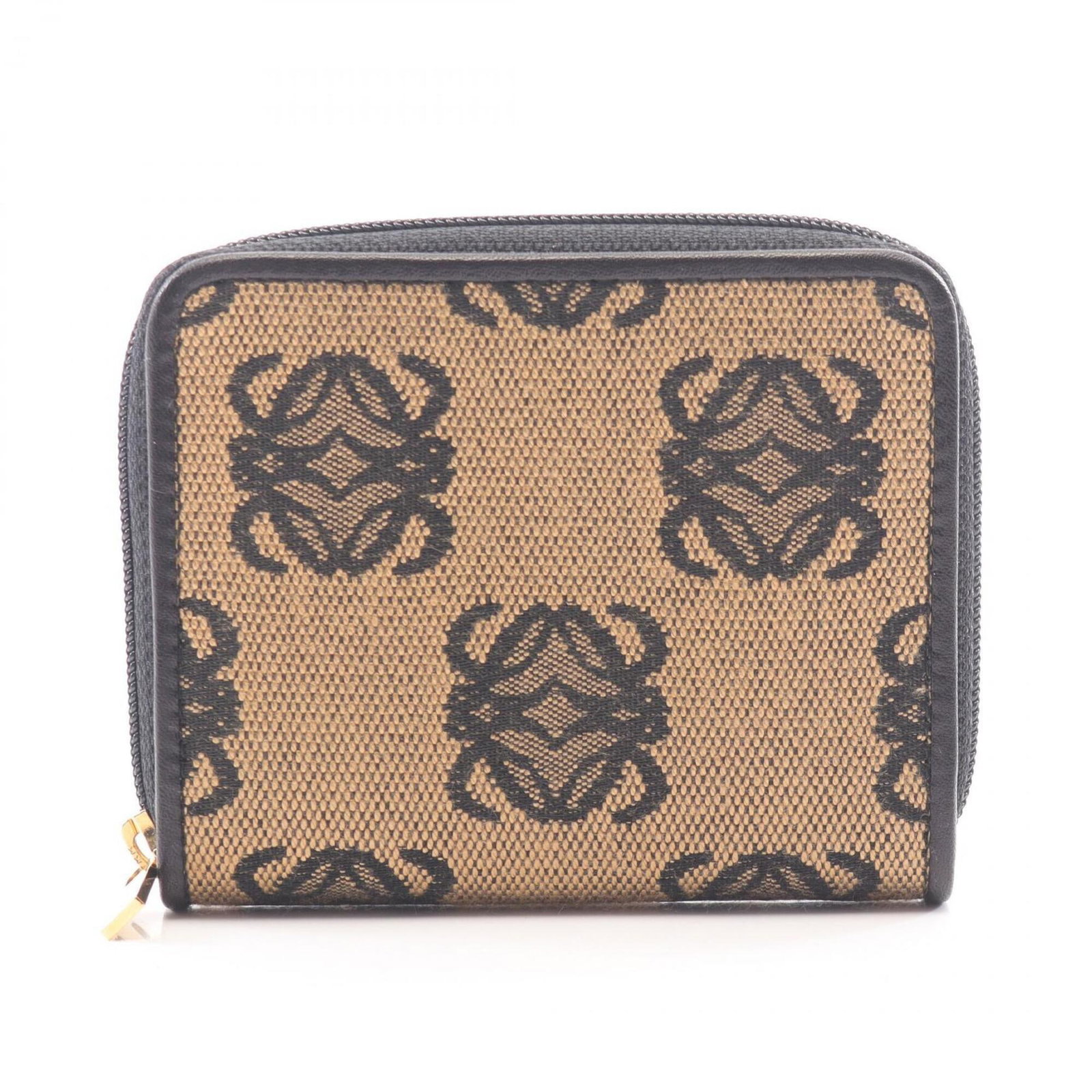 Loewe Coin Purse/ Coin Case Canvas: Loewe Coin Purse/ Coin Case Canvas Canvas Loewe Coin Purse in Beige and Black. This canvas coin purse features a classic design with clean lines and a subtle texture, making it a timeless accessory