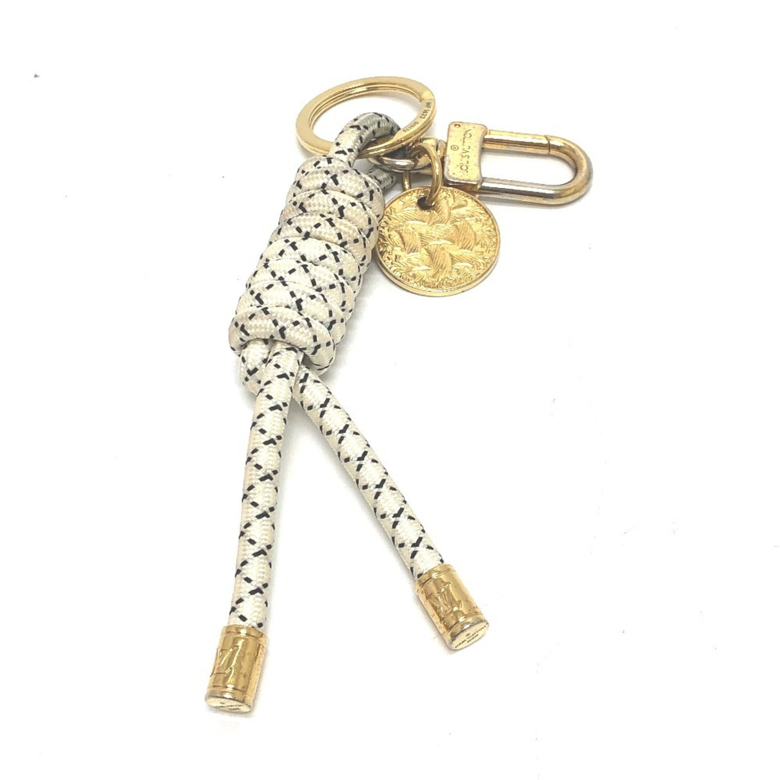 Louis Vuitton Keyring Gold Plating: Louis Vuitton Keyring Gold Plating The Louis Vuitton Keyring Gold Plating boasts sleek design and luxurious gold plating, measuring 18cm x 3.7cm x 2cm. This elegant accessory comes in a white color