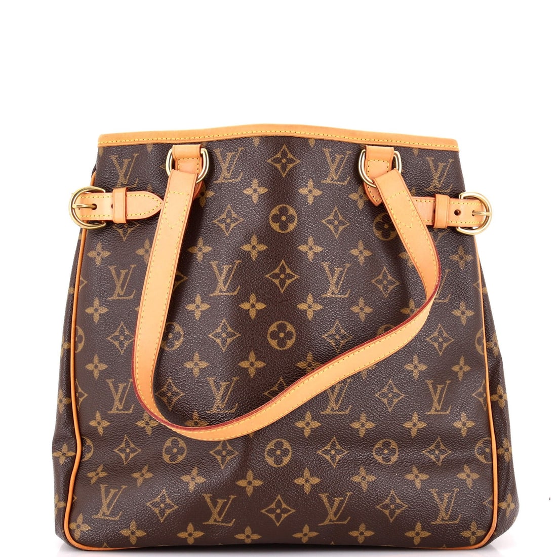 Louis Vuitton Canvas Handbag Monogram Vertical Batignolles: Louis Vuitton Canvas Handbag Monogram Vertical Batignolles Brown Louis Vuitton Canvas Handbag with Vertical Batignolles Monogram, featuring a classic tote design and signature monogram pattern. The ba