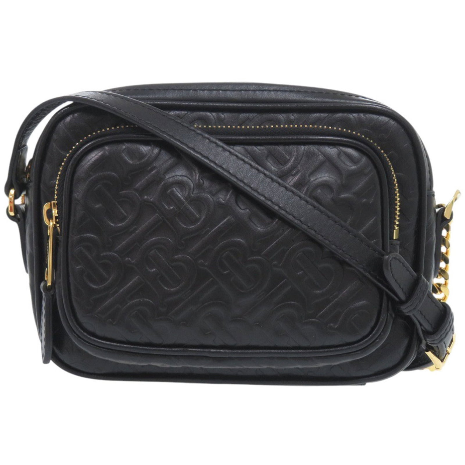 Shoulder Bag Leather Burberry: Shoulder Bag Leather Burberry Black leather shoulder bag from Burberry, made in Italy with dimensions of 14cm x 19cm x 7cm. This classic design features high-quality leather construction and a sleek b