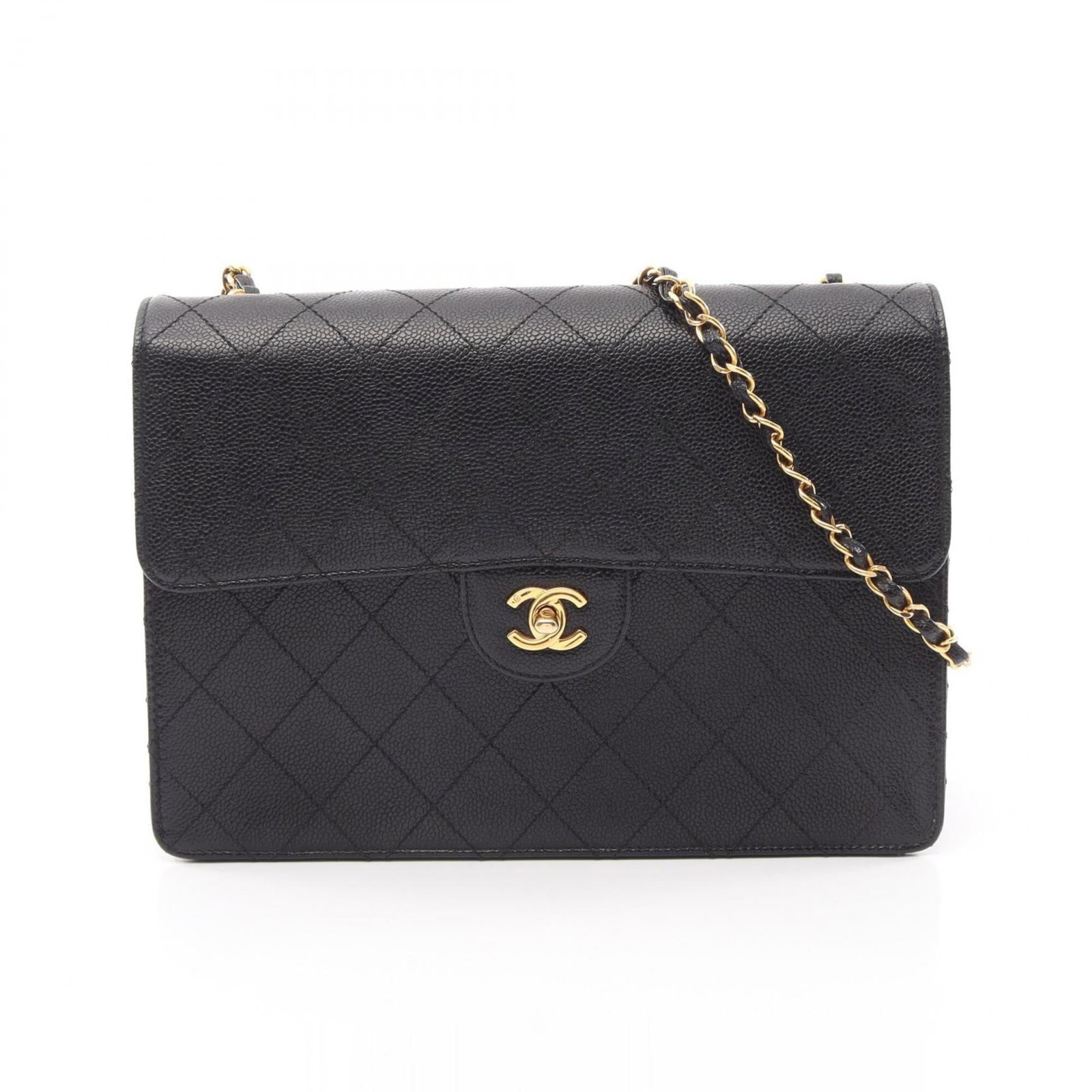 Calfskin handbag bag shoulder Chanel: Calfskin handbag bag shoulder Chanel Calfskin handbag bag shoulder Chanel. Made from high-quality grained calfskin, this black shoulder bag features gold hardware for a touch of luxury. With its class