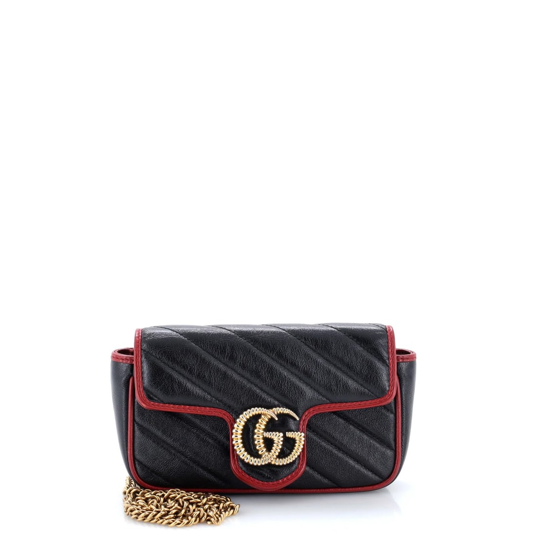 Gucci GG Marmont Flap Bag Diagonal Quilted Leather Super Mini (1 of 5)