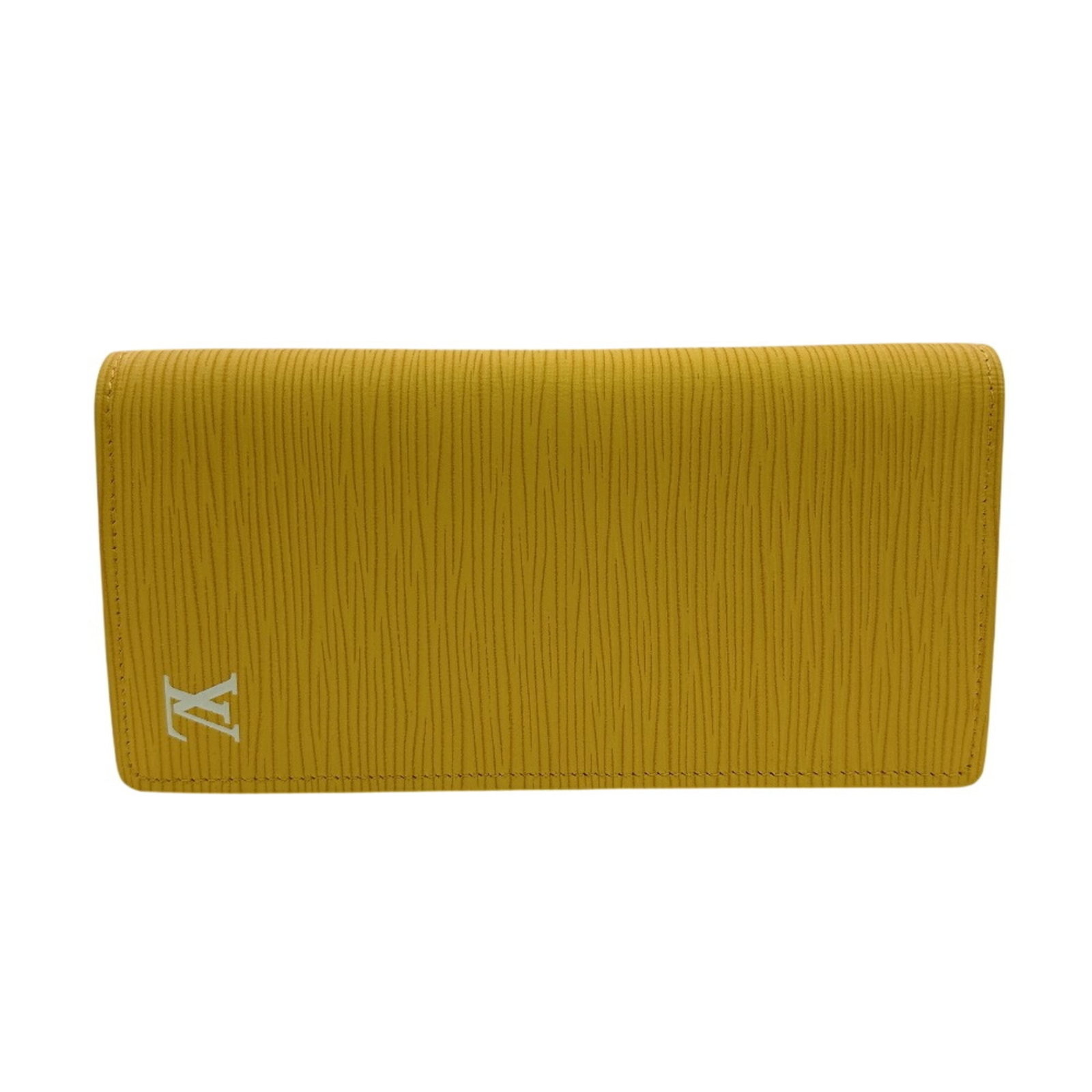 Long Wallet Bi Fold Leather Louis Vuitton: Long Wallet Bi Fold Leather Louis Vuitton Yellow Long Wallet Bi Fold Leather Louis Vuitton features a classic design with a bi-fold layout, measuring 19cm x 10cm x 2cm. The item includes a JRA tag