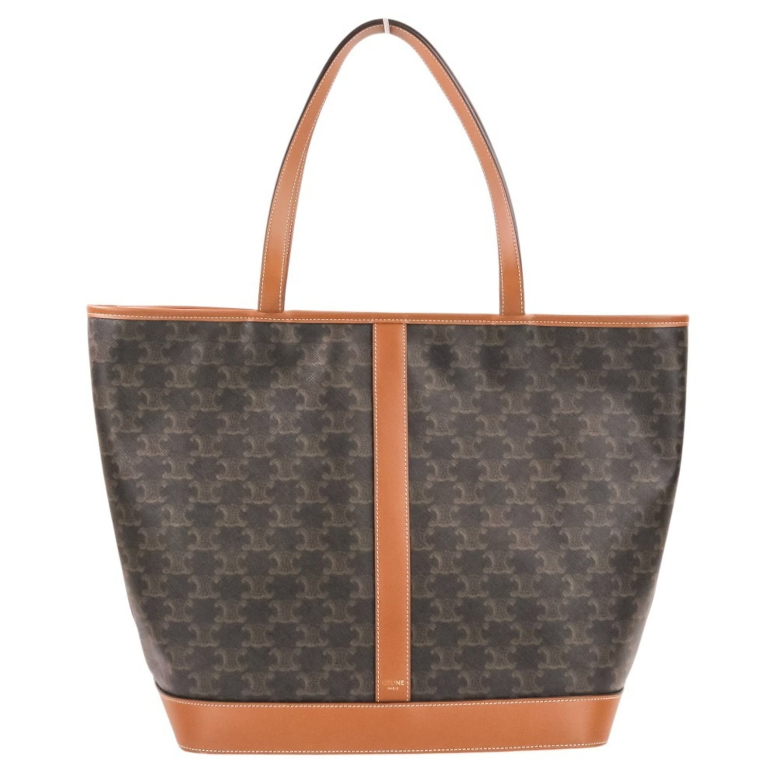Celine Leather Bag Tote Shoulder: Celine Leather Bag Tote Shoulder Black Calfskin Leather Bag with Brown and Black Accents, Featuring a Classic Shoulder Tote Design. This elegant bag boasts high-quality leather construction and a time