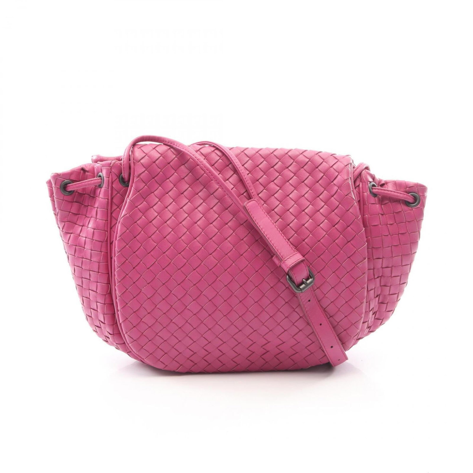 Handbag Leather Bottega Veneta Shoulder Bag: Handbag Leather Bottega Veneta Shoulder Bag Pink Bottega Veneta Leather Shoulder Bag, 24cm x 35cm x 6cm. This shoulder bag features high-quality leather and a classic design. The pink color adds a tou