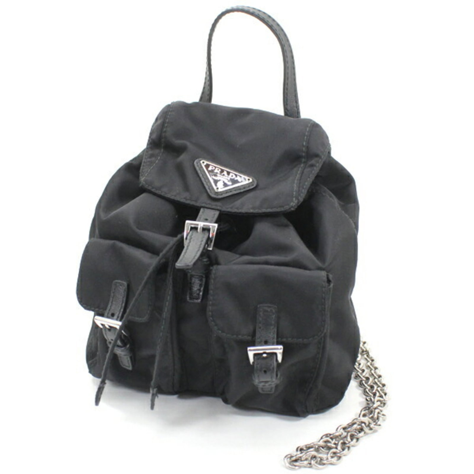 Shoulder Bag Nylon Leather by Prada: Shoulder Bag Nylon Leather by Prada Prada's Shoulder Bag features a unique blend of nylon and leather materials, with a sleek black and nero color scheme. Measuring 15cm x 15cm x 7cm, the bag is desig