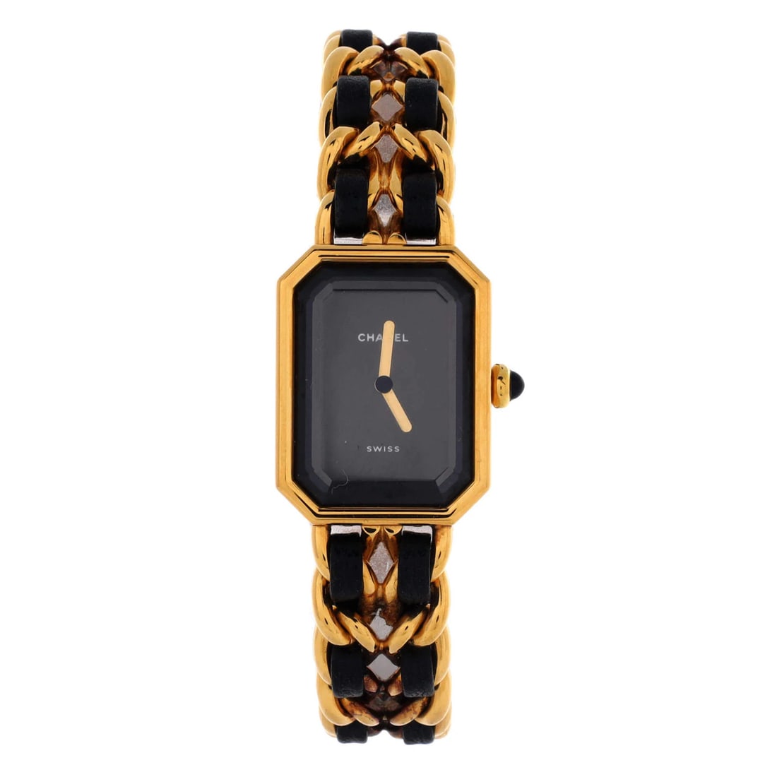 Metal Quartz Plated Watch Leather Chanel 20: Metal Quartz Plated Watch Leather Chanel 20 Metal Quartz Plated Watch Leather Chanel 20. This watch features a plated metal and leather design, with a black band made from high-quality leather. The ca