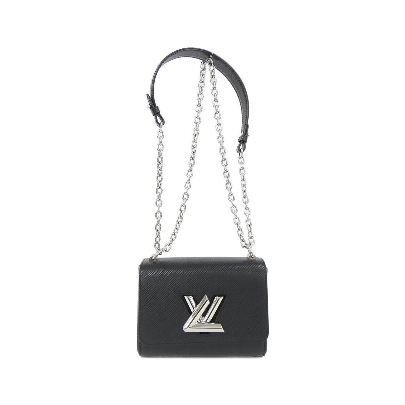 Vuitton Leather Epi Bag Shoulder Louis: Vuitton Leather Epi Bag Shoulder Louis Black Epi leather shoulder bag with silver hardware, featuring a classic design and adjustable strap length for a customizable fit. Made from high-quality Epi