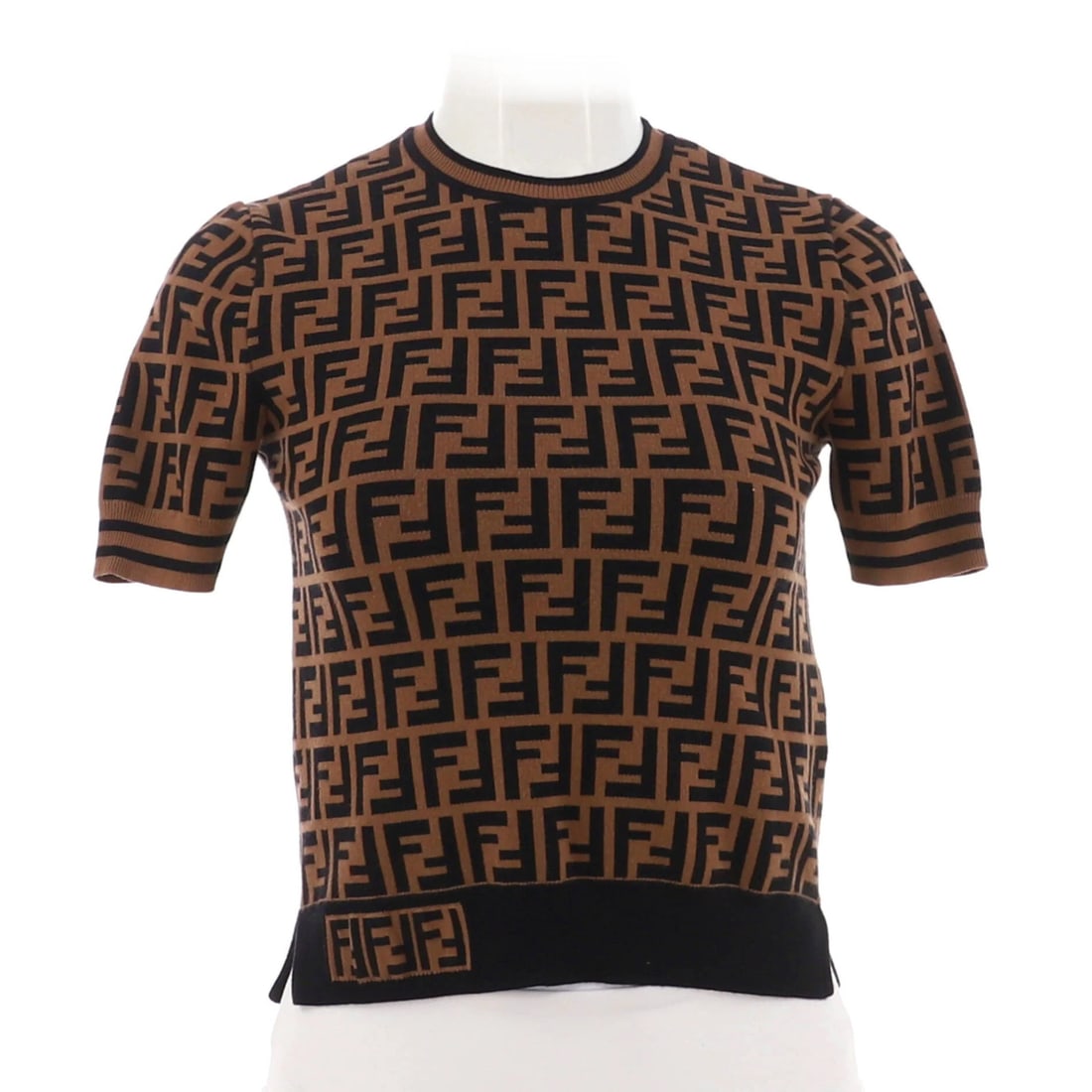 Women's Crewneck Sweater Short Sleeve Fendi Zucca (1 of 4)