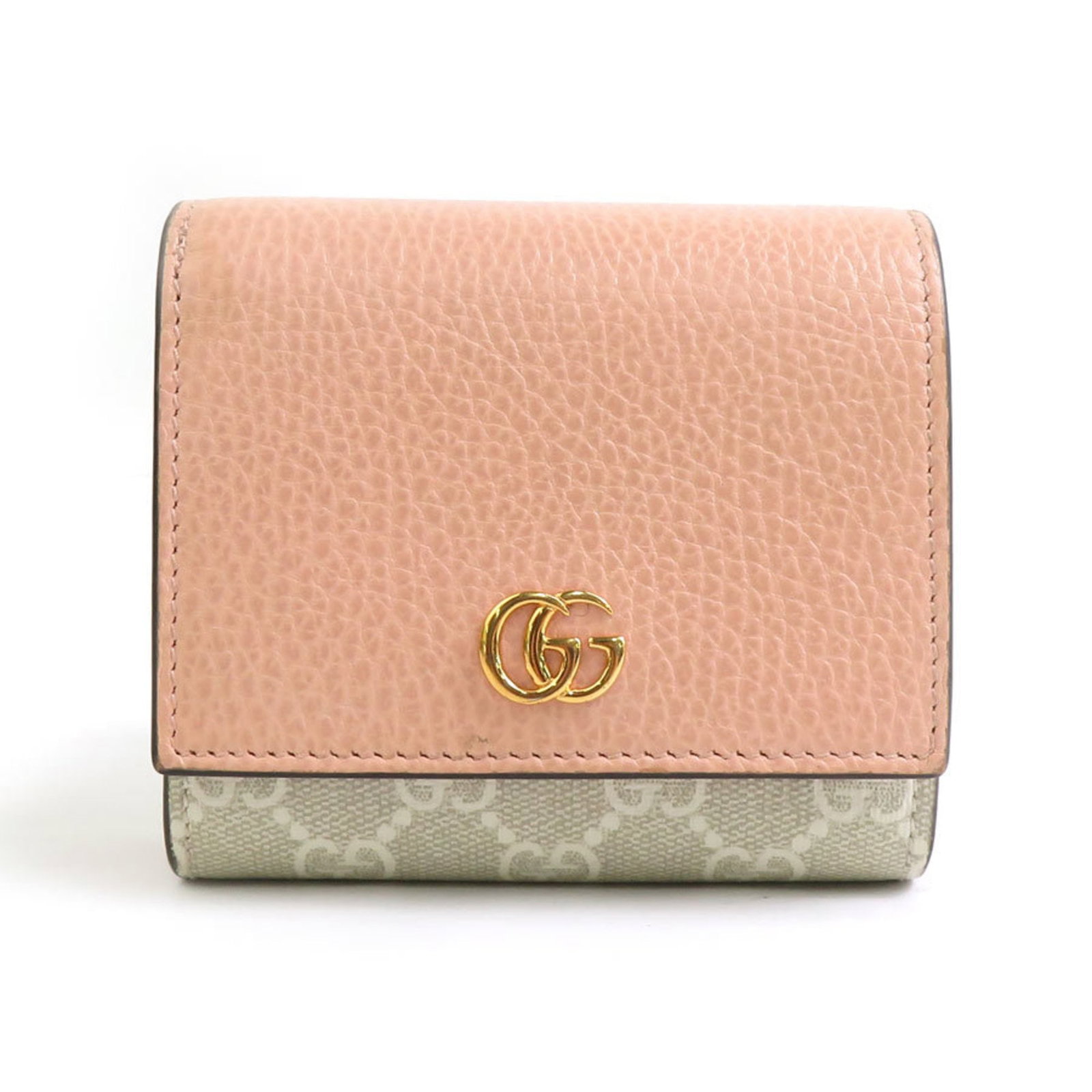 Gucci Wallet (Bi-Fold) Leather: Gucci Wallet (Bi-Fold) Leather Leather craftsmanship from Italy, the Gucci bi-fold wallet boasts understated elegance with its beige and pink color combination. This premium leather wallet features a
