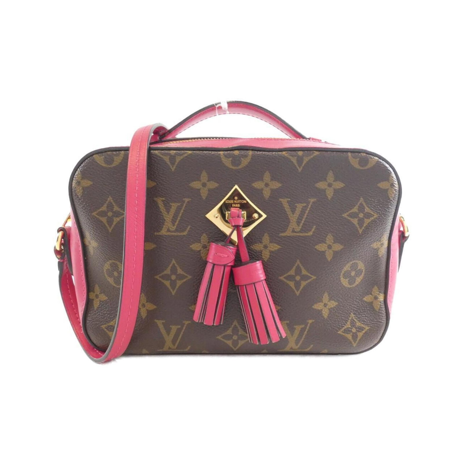 Shoulder bag coated canvas by Louis Vuitton: Shoulder bag coated canvas by Louis Vuitton Coated canvas by Louis Vuitton, featuring the iconic Monogram pattern in Freesia and Marron hues, this shoulder bag boasts a classic design with gold