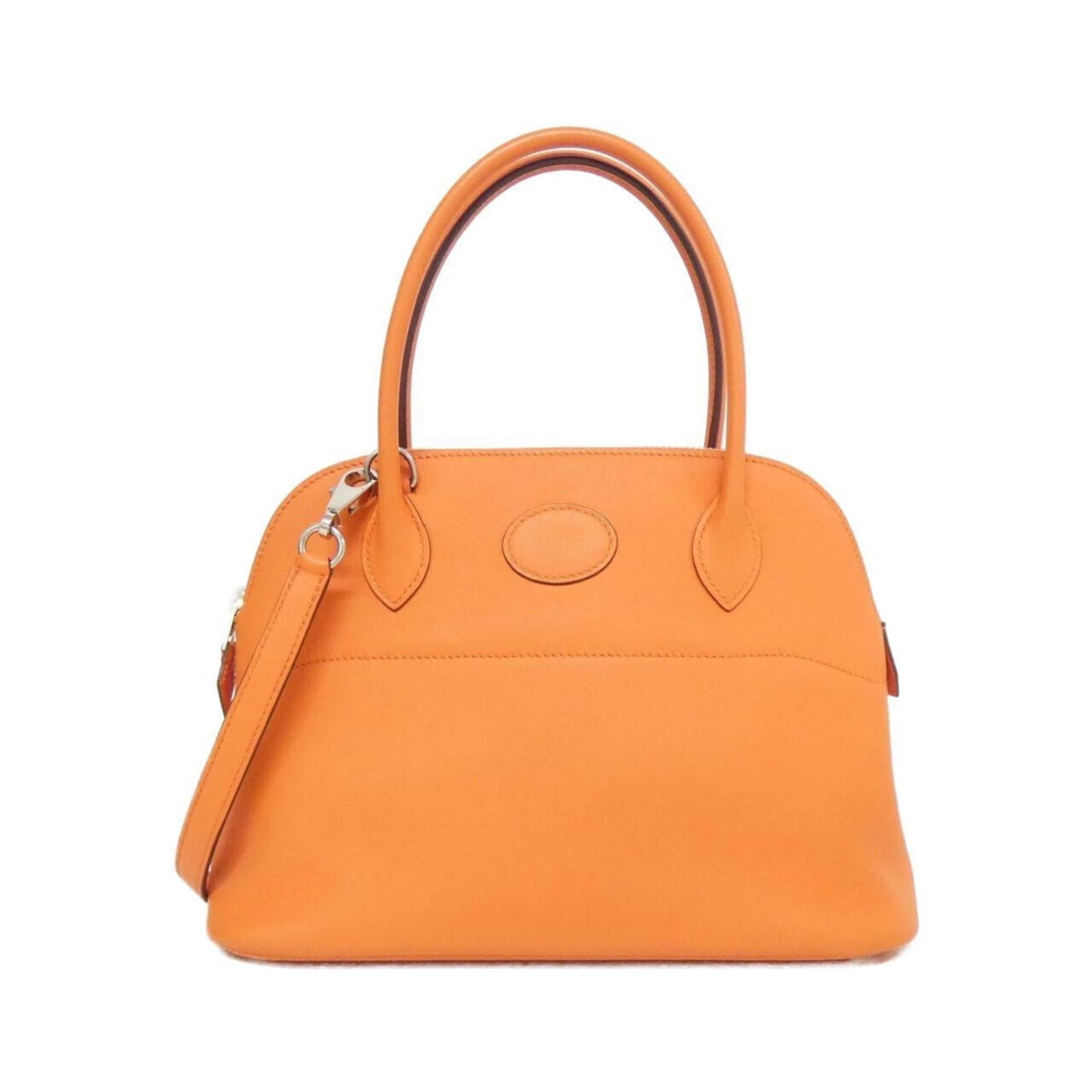 Swift Leather Handbag Hermes: Swift Leather Handbag Hermes Swift Leather Handbag by Hermes - A vibrant orange poppy hue adds a playful touch to this sleek Swift leather handbag, measuring 19cm x 27cm x 10cm. The bag comes with a d