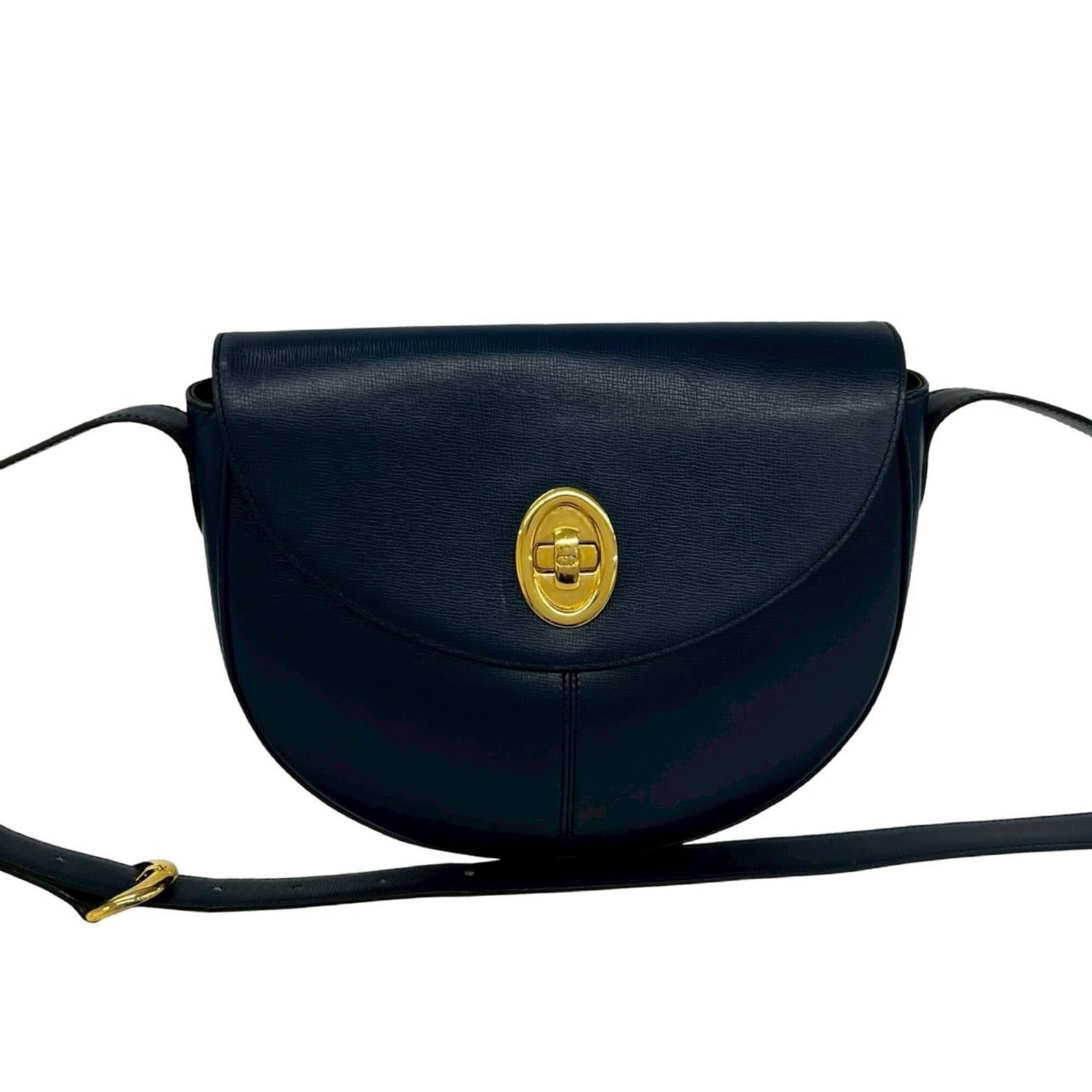 Shoulder bag leather by Christian Dior: Shoulder bag leather by Christian Dior The Christian Dior shoulder bag is crafted from high-quality leather, featuring a classic navy color. Measuring 21.5cm x 25cm x 6cm, it offers a stylish and