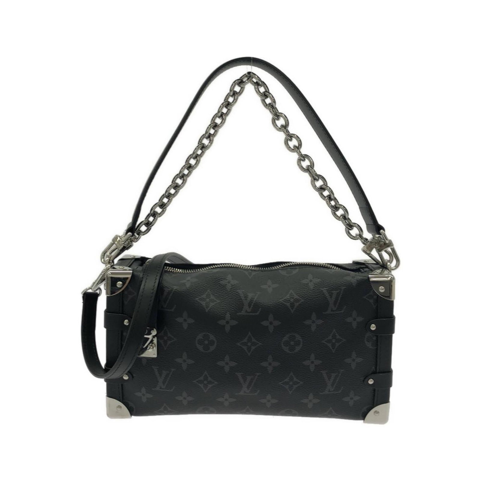 Shoulder bag coated canvas by Louis Vuitton: Shoulder bag coated canvas by Louis Vuitton Coated canvas by Louis Vuitton, featuring the iconic Monogram Eclipse pattern in black. This stylish shoulder bag measures 15cm x 28cm x 7cm and boasts a sl