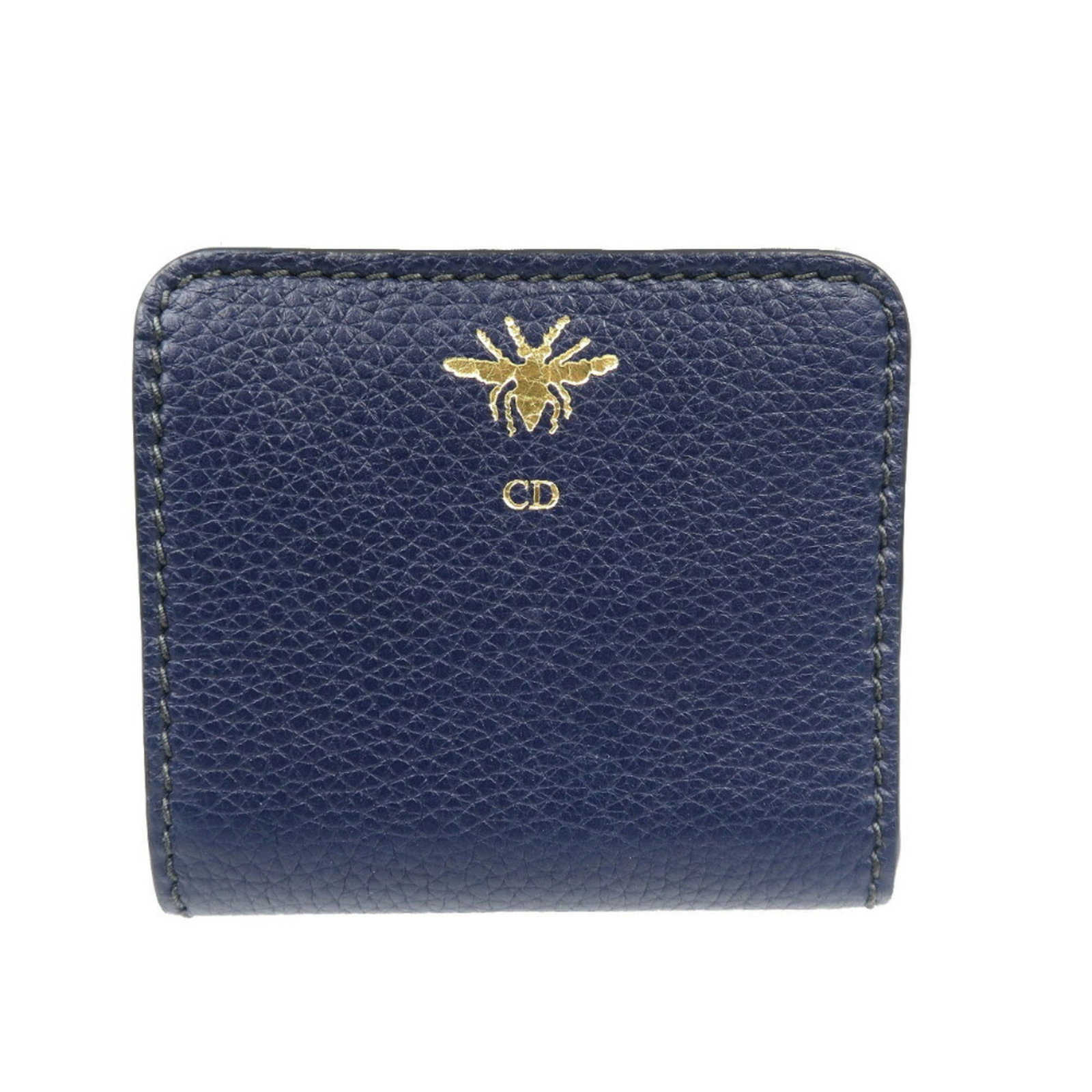 Dior Wallet Bi fold Leather: Dior Wallet Bi fold Leather Navy Dior Wallet Bi Fold Leather features a classic bi-fold design made from high-quality leather, measuring 9.5cm x 10.5cm x 3cm. Comes with a dust bag for protection and
