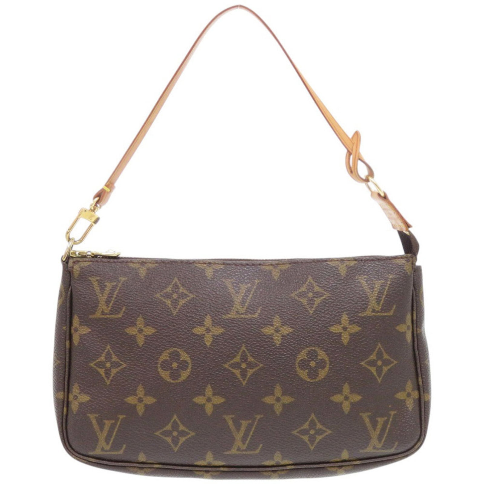 Handbag Monogram Pochette Louis Vuitton: Handbag Monogram Pochette Louis Vuitton Monogram Pochette in Brown from Louis Vuitton, featuring the iconic monogram pattern and classic design. This stylish handbag measures 13cm x 21cm x 3cm and is