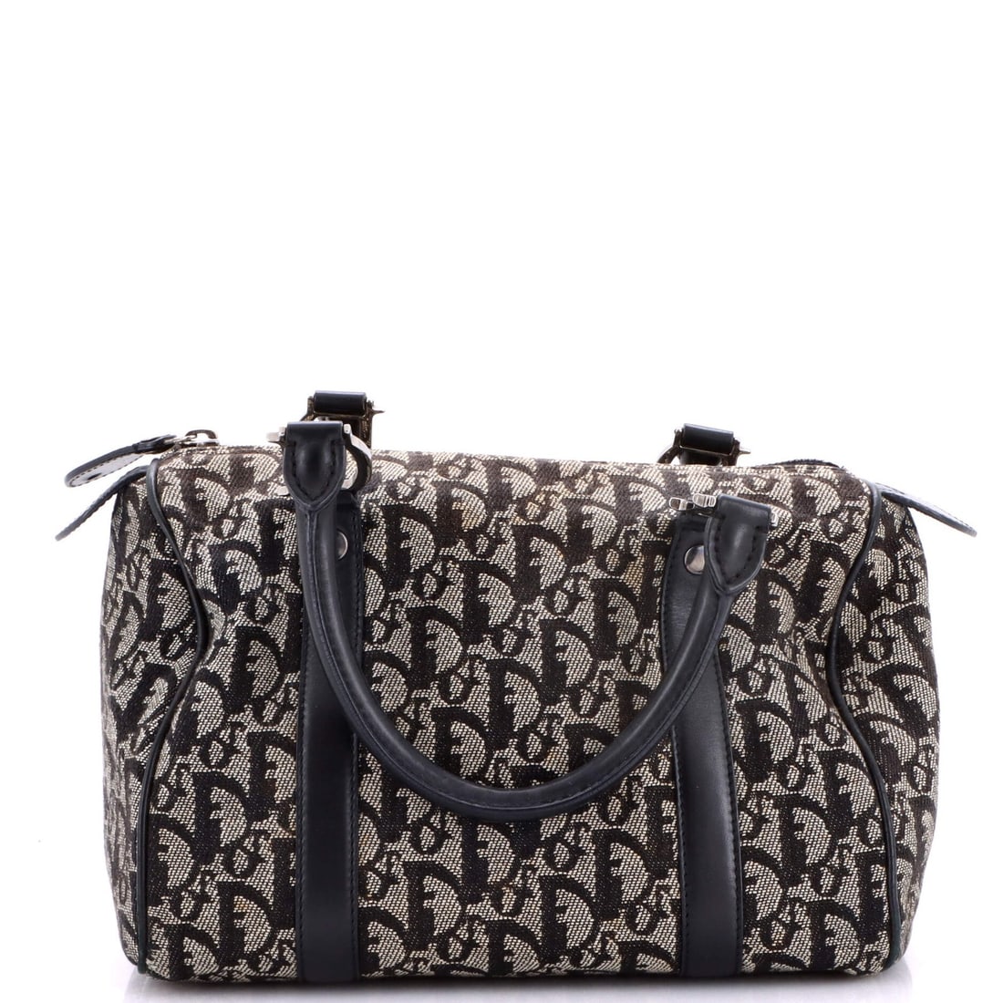 Christian Dior vintage bag canvas small Boston: Christian Dior vintage bag canvas small Boston Black canvas Christian Dior Trotter Boston bag in good condition, featuring scuffs and discoloration on the exterior. The interior is made of black