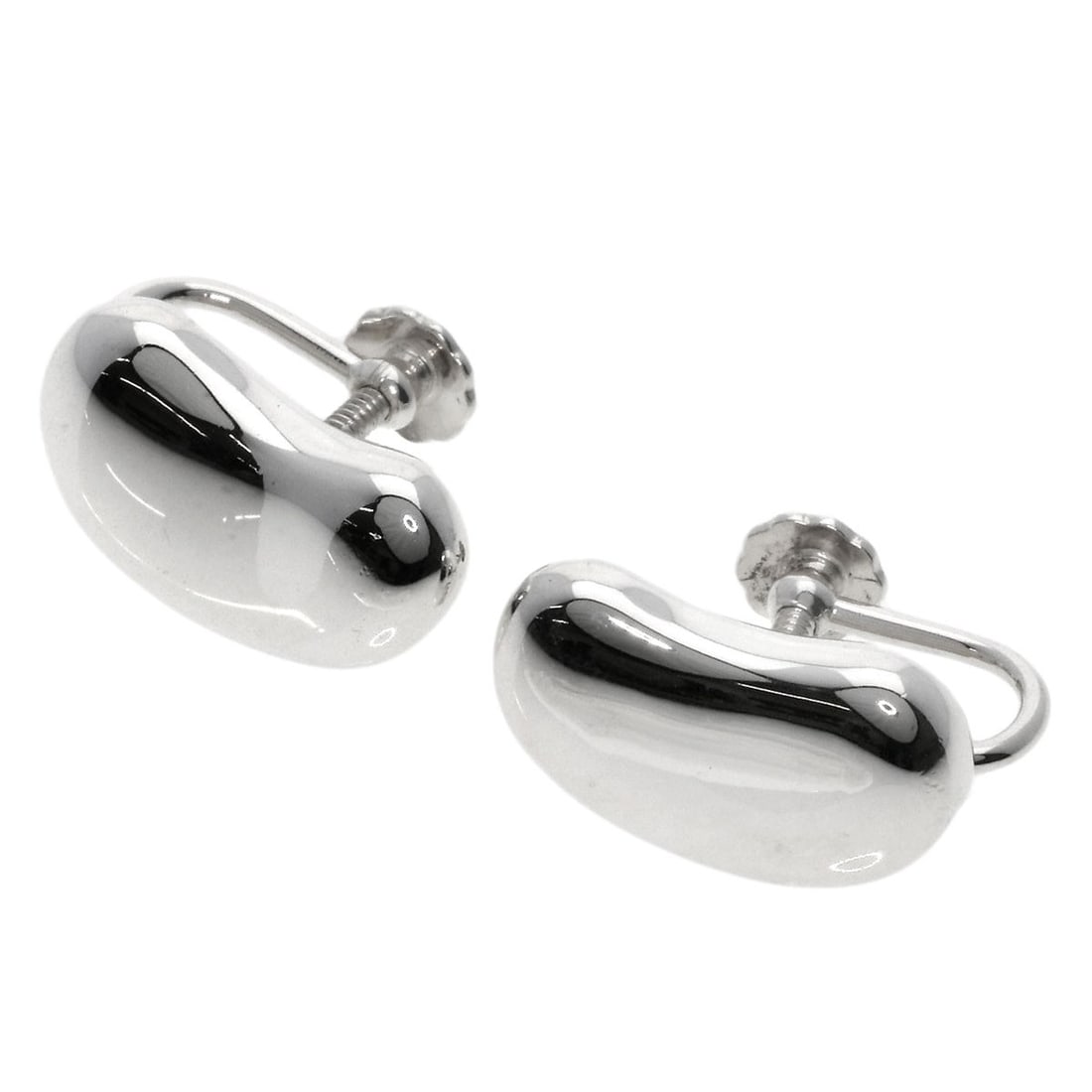 Silver Tiffany and Co Bean Earring: Silver Tiffany and Co Bean Earring Silver Tiffany and Co Bean Earring - A sleek and modern earring featuring silver metal, with no stone. The understated design makes it a versatile addition to any ou