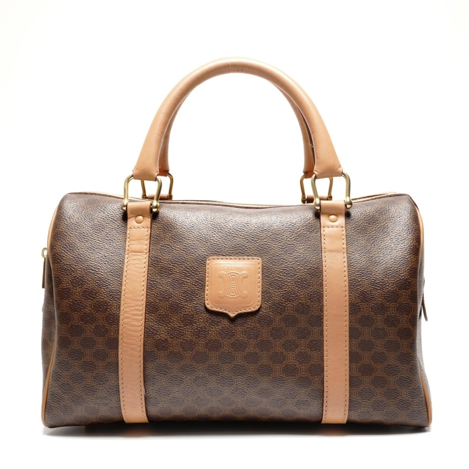 Boston Bag Celine: Boston Bag Celine Brown Boston bag from Celine, measuring 19cm x 31cm x 16cm. This Italian-made handbag features a classic design with clean lines and a structured shape. The brown color adds a touch 