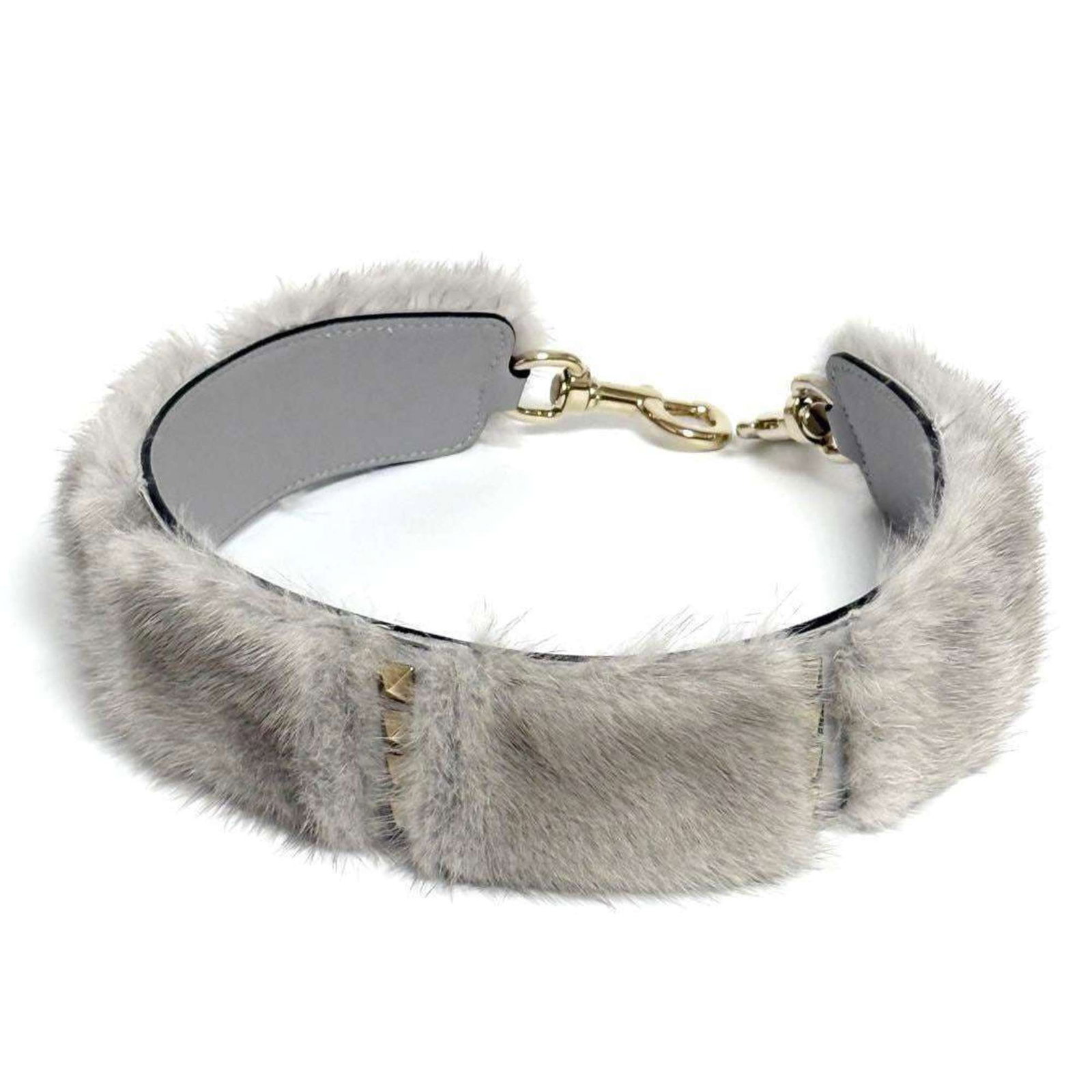 Valentino Strap Fur Metal Leather: Valentino Strap Fur Metal Leather Valentino Strap Fur Metal Leather features a unique combination of fur, leather, and metal materials. The item measures 56cm x 4.5cm x 22.04'' x 1.77'', and comes