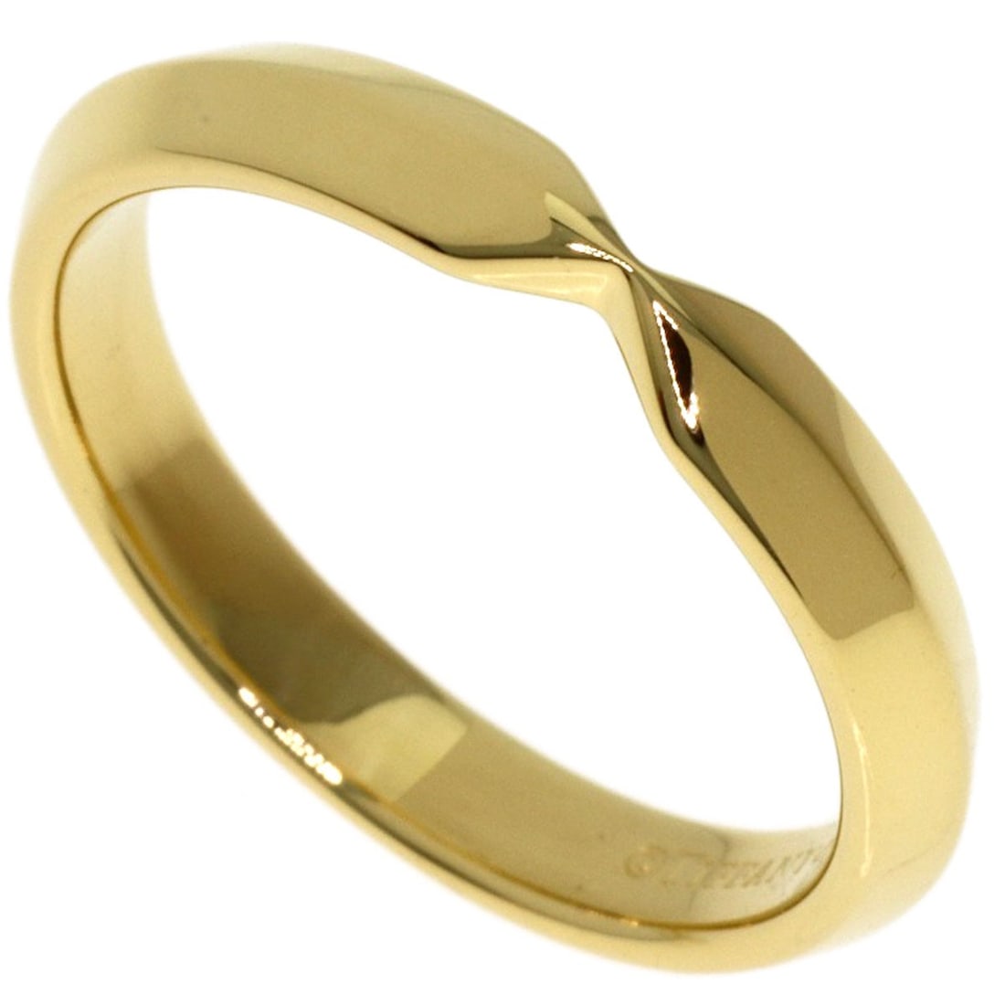 Tiffany&Co. Nesting Narrow Ring K18 Yellow Gold: Tiffany&Co. Nesting Narrow Ring K18 Yellow Gold Tiffany&Co.'s Nesting Narrow Ring showcases elegant simplicity in K18 Yellow Gold, a rare and durable metal alloy. This ring features a classic design