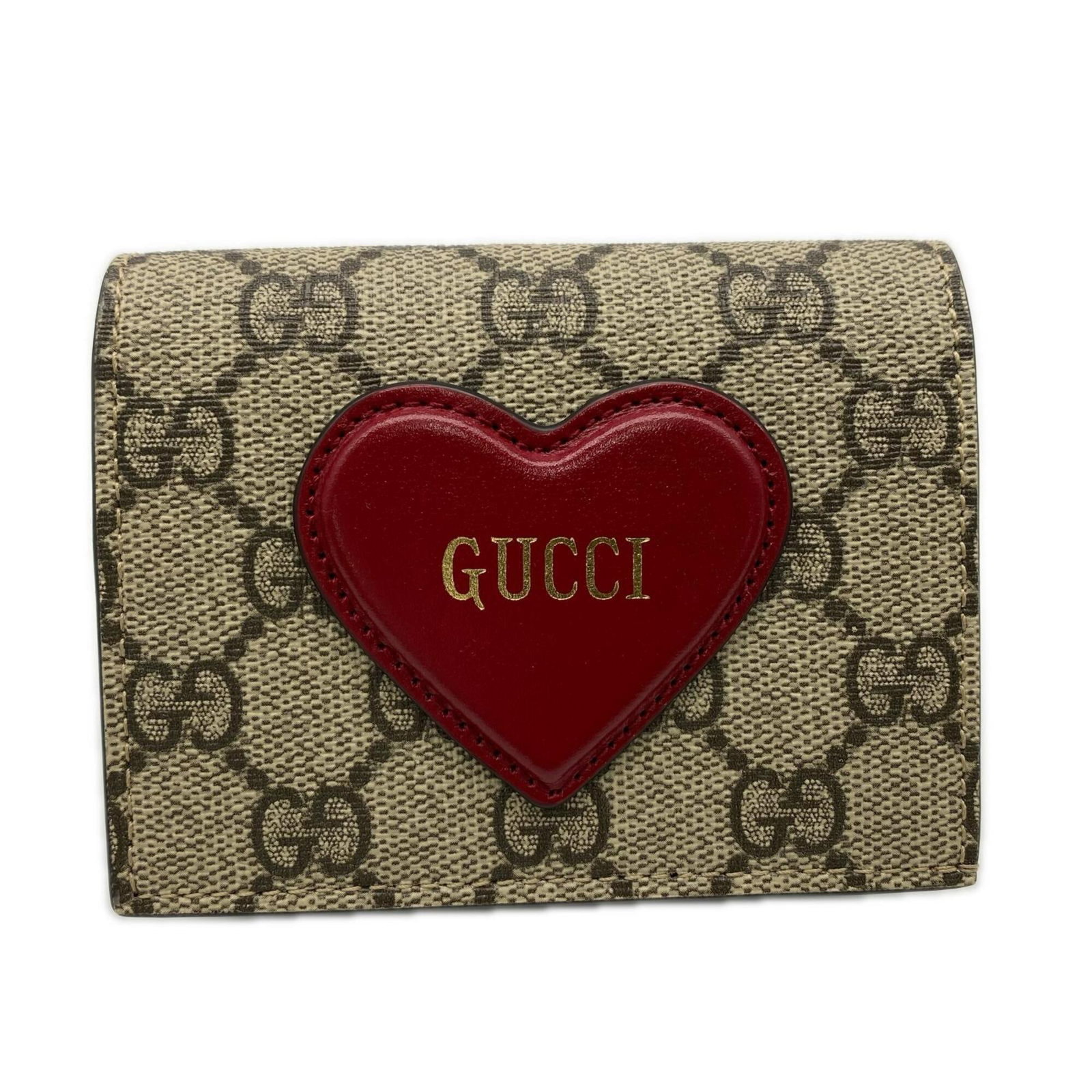Canvas leather business card case coated by Gucci: Canvas leather business card case coated by Gucci Coated canvas and leather come together in a stylish business card case from Gucci, featuring a timeless brown color. The case boasts a sleek design w