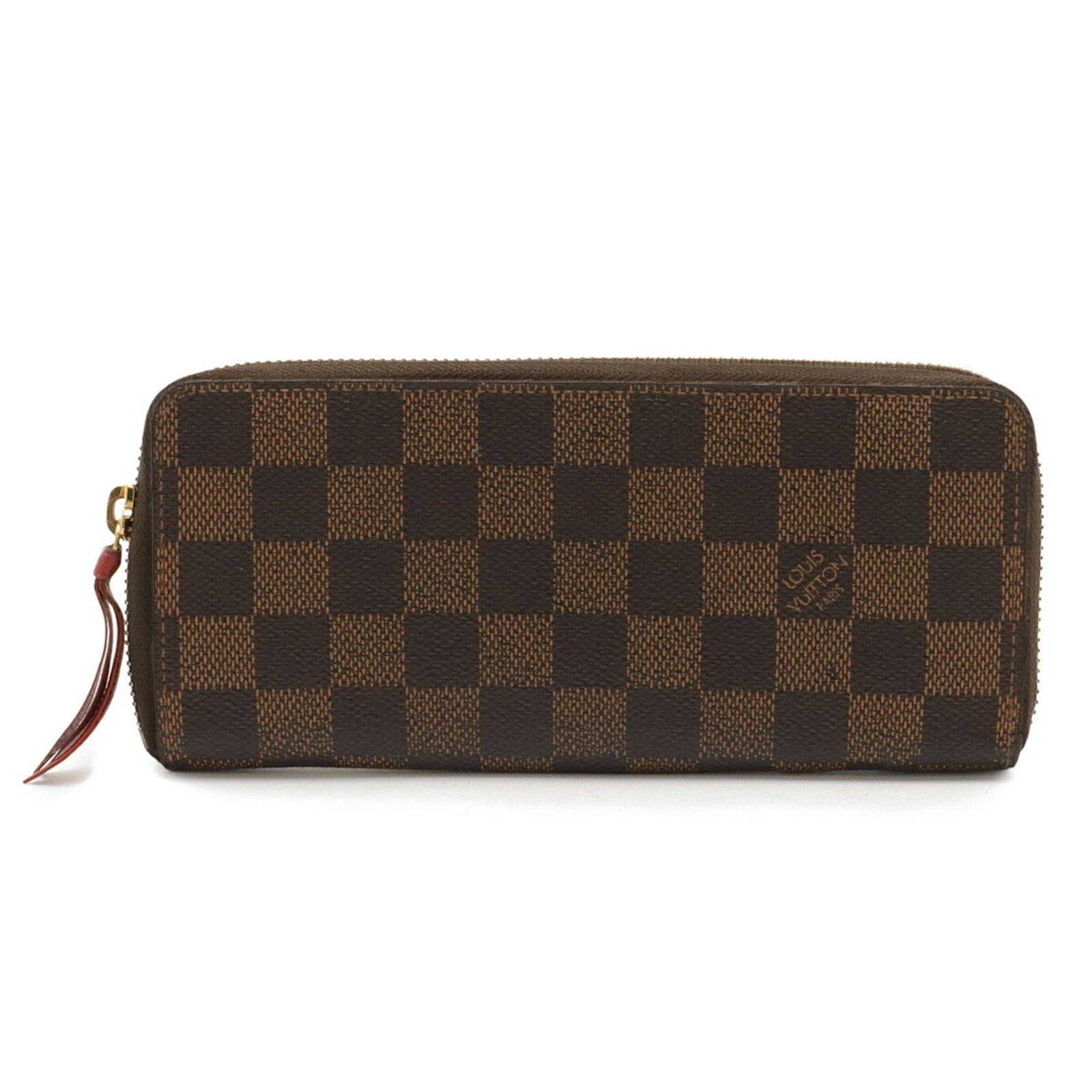 PVC damier canvas long bill bi fold wallet: PVC damier canvas long bill bi fold wallet Cerise and Damier Canvas come together in this PVC damier canvas long bill bi fold wallet from Louis Vuitton, featuring a classic design with a durable PVC m