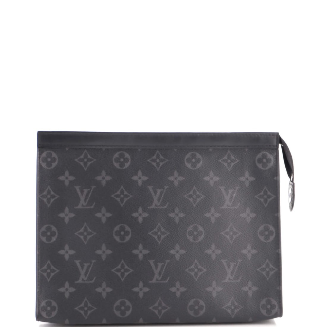 Canvas MM Monogram Eclipse Voyage Pochette Louis Vuitton: Canvas MM Monogram Eclipse Voyage Pochette Louis Vuitton Canvas MM Monogram Eclipse Voyage Pochette in Black. This Louis Vuitton canvas MM monogram eclipse pochette features a black exterior with scuf
