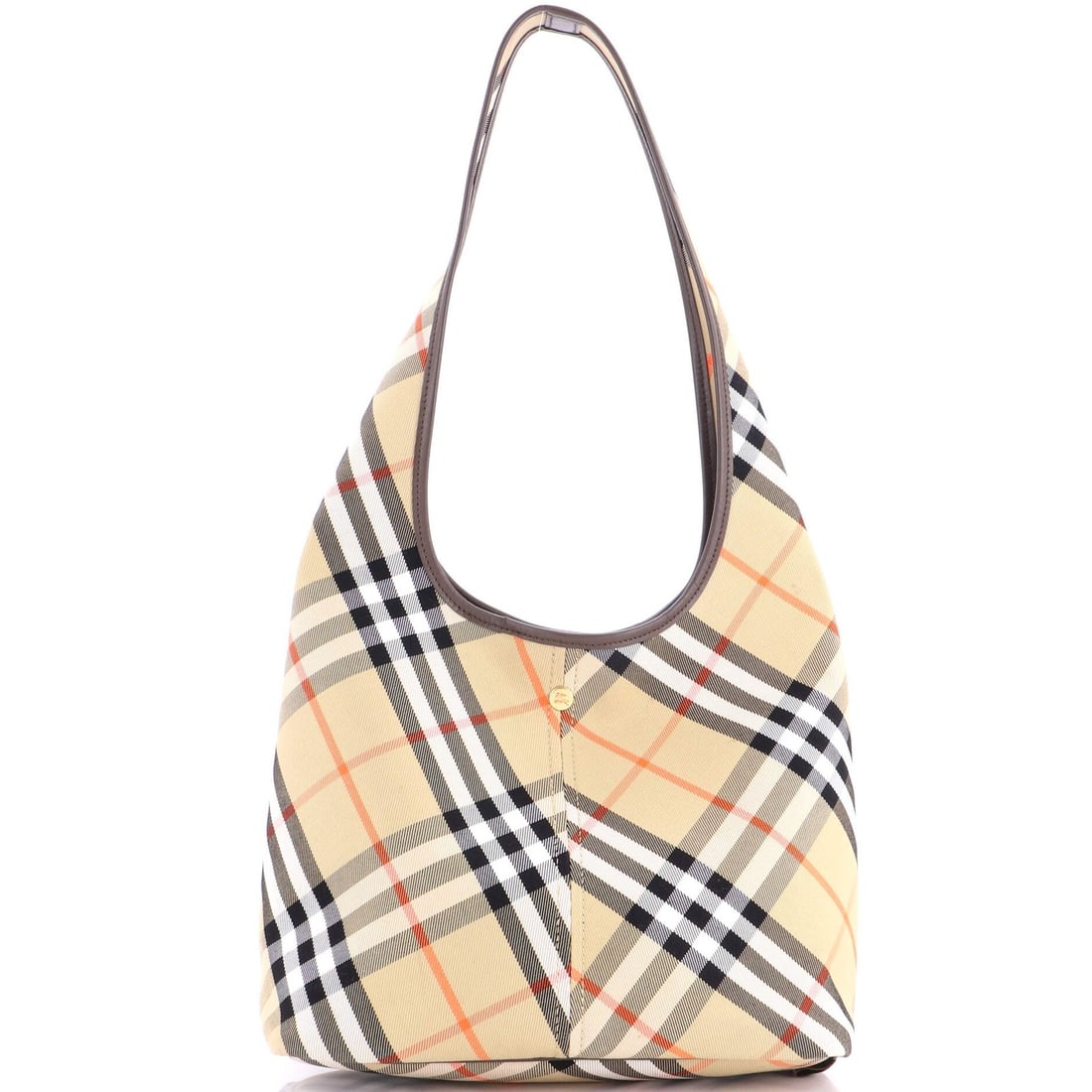 Vintage check canvas small shoulder bag from burberry hobo: Vintage check canvas small shoulder bag from burberry hobo Small Vintage Burberry Hobo Shoulder Bag in Brown Canvas. This classic small shoulder bag features a timeless design with minor creases and