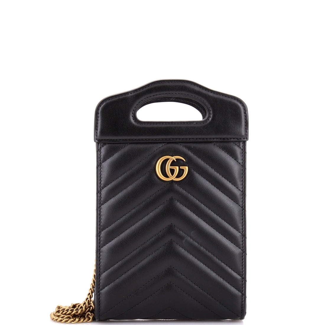 Gucci Chain Tote Matelasse Mini Leather Convertible Top Handle: Gucci Chain Tote Matelasse Mini Leather Convertible Top Handle This Gucci Chain Tote Matelasse Mini Leather Convertible Top Handle features a classic cross-body design with a convertible chain strap,
