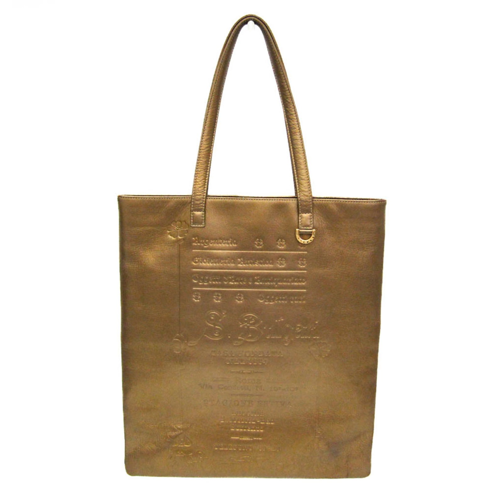 Bvlgari Tote Bag Leather: Bvlgari Tote Bag Leather Gold brown leather tote bag from Bvlgari's Collezione line, featuring an open interior with a zipper pocket and phone holder. Made from high-quality Italian leather, this