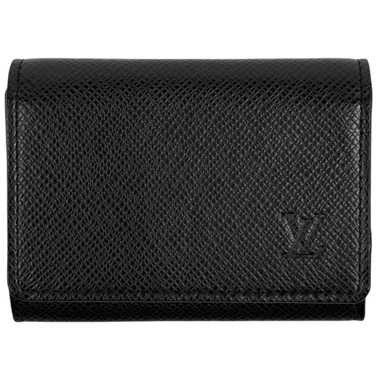 Taiga Leather Louis Vuitton Card: Taiga Leather Louis Vuitton Card Taiga Leather Louis Vuitton Card - A sleek and sophisticated accessory, this card case features the iconic Taiga leather material in black. Measuring 8cm x 10.5cm x 1c