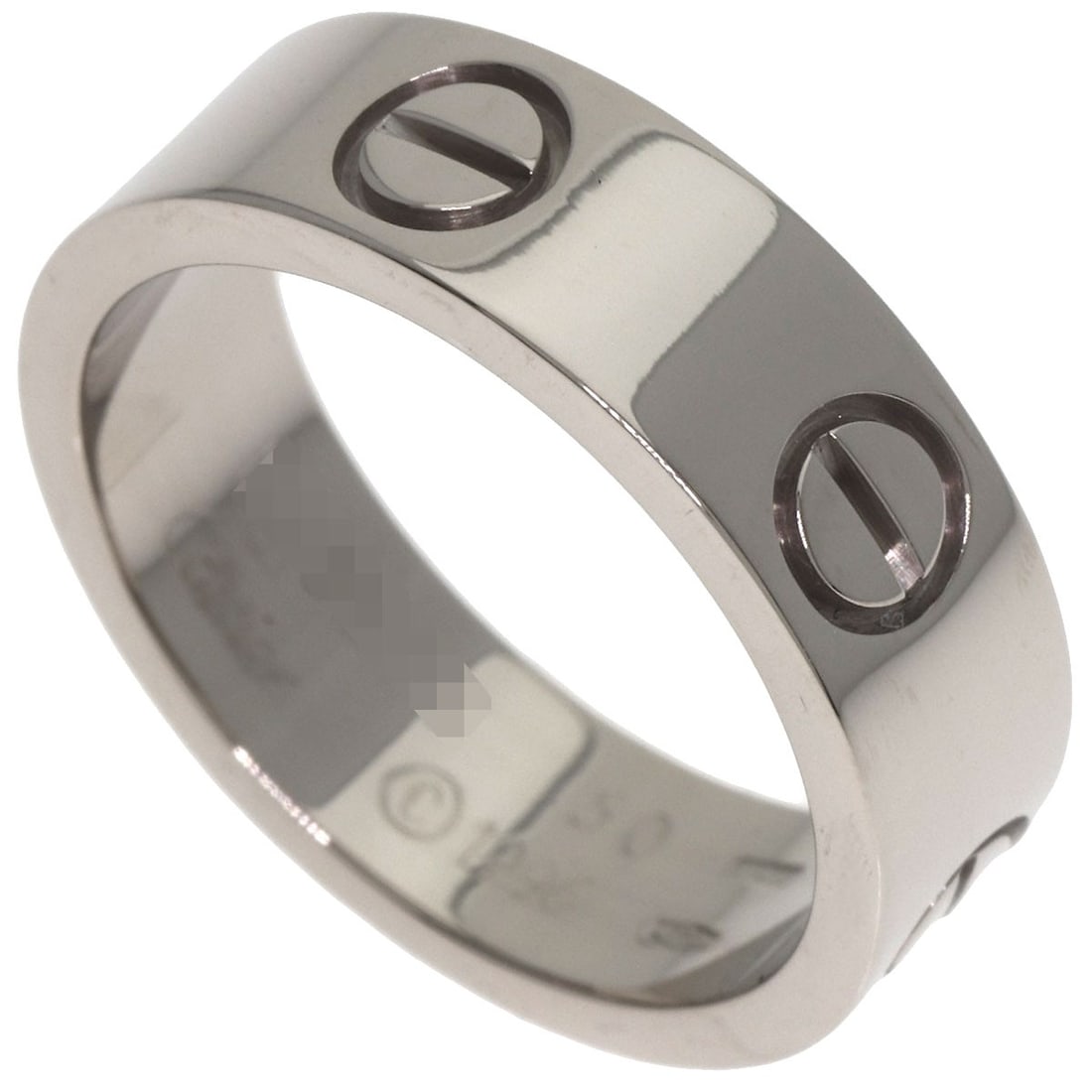 Love Cartier White K18 Gold Ring: Love Cartier White K18 Gold Ring K18 White Gold Cartier Ring for sale, featuring a sleek and modern design. This silver metal ring boasts the iconic Cartier style, crafted from high-quality K18 gold