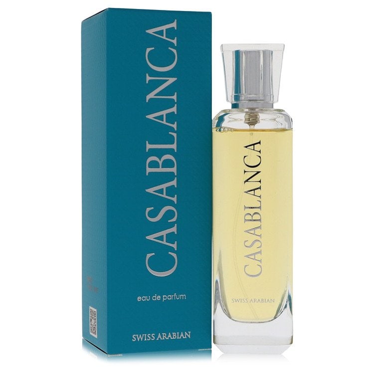 Casablanca by Swiss Arabian Eau De Parfum Spray (Unisex) 3.4 oz: Casablanca by Swiss Arabian Eau De Parfum Spray (Unisex) 3.4 oz Casablanca by Swiss Arabian Eau De Parfum Spray is a fruity sweet and warm gourmand scent, featuring vanilla caramel notes, sensual musk