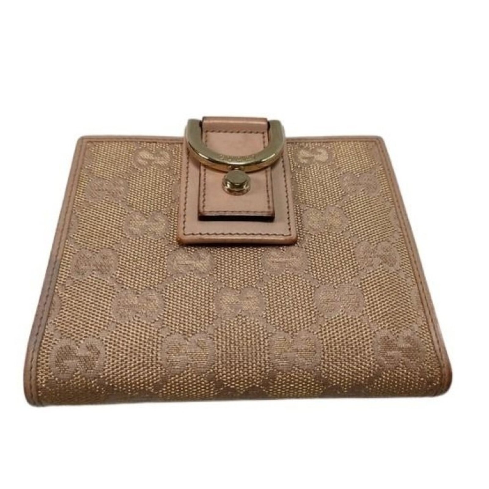 Gucci Wallet (Bi-Fold) Gg Canvas Leather: Gucci Wallet (Bi-Fold) Gg Canvas Leather Gucci's iconic bi-fold wallet features the brand's signature GG canvas and leather construction, crafted in beige for a timeless and elegant look. Measuring