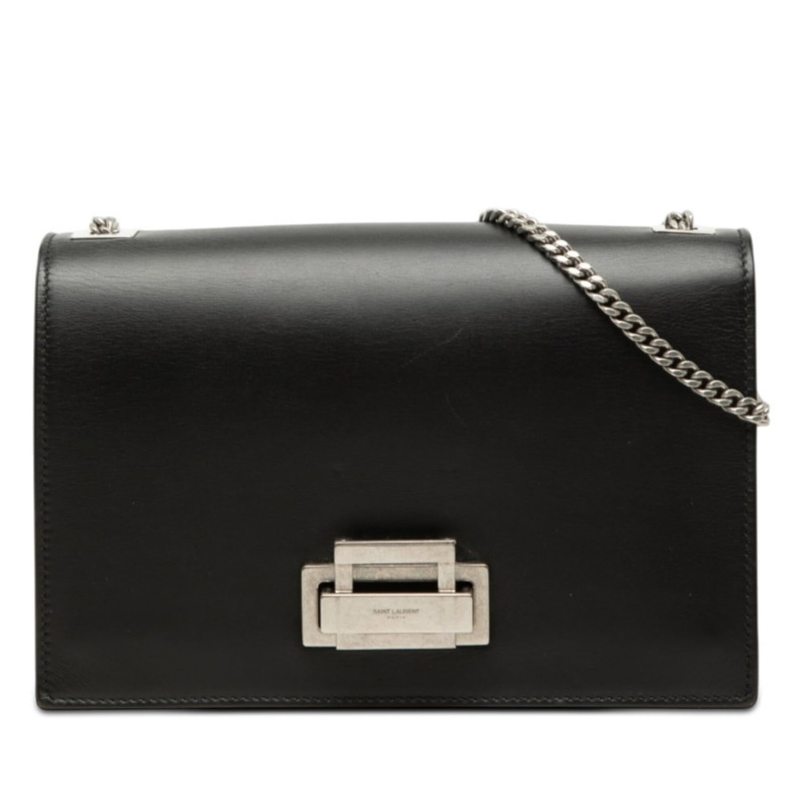 Saint Laurent Shoulder Bag Leather: Saint Laurent Shoulder Bag Leather This sleek Saint Laurent shoulder bag is crafted from high-quality leather, featuring a timeless black color and classic design. With its adjustable strap drop of