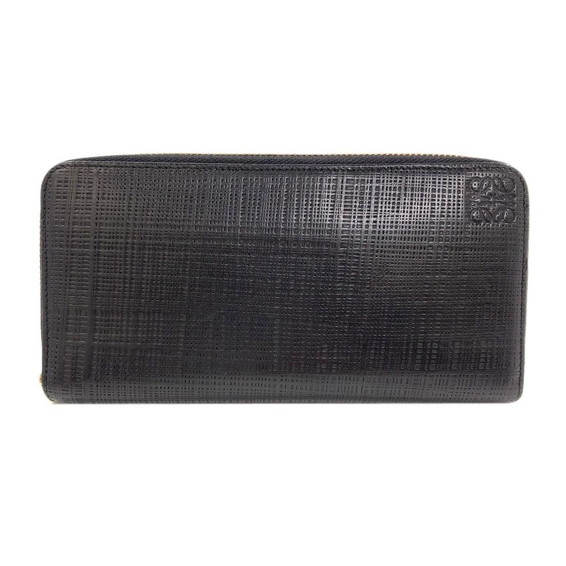 Loewe Anagram Long Wallet (With Coin Pocket) Leather: Loewe Anagram Long Wallet (With Coin Pocket) Leather Black Loewe Anagram Long Wallet with Coin Pocket, crafted from high-quality leather. This sleek design features a signature and a convenient coin p